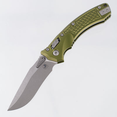 Microtech Amphibian Mini - OD Green Frag Aluminum - Apocalyptic M390MK - 137MRL-10 APFROD