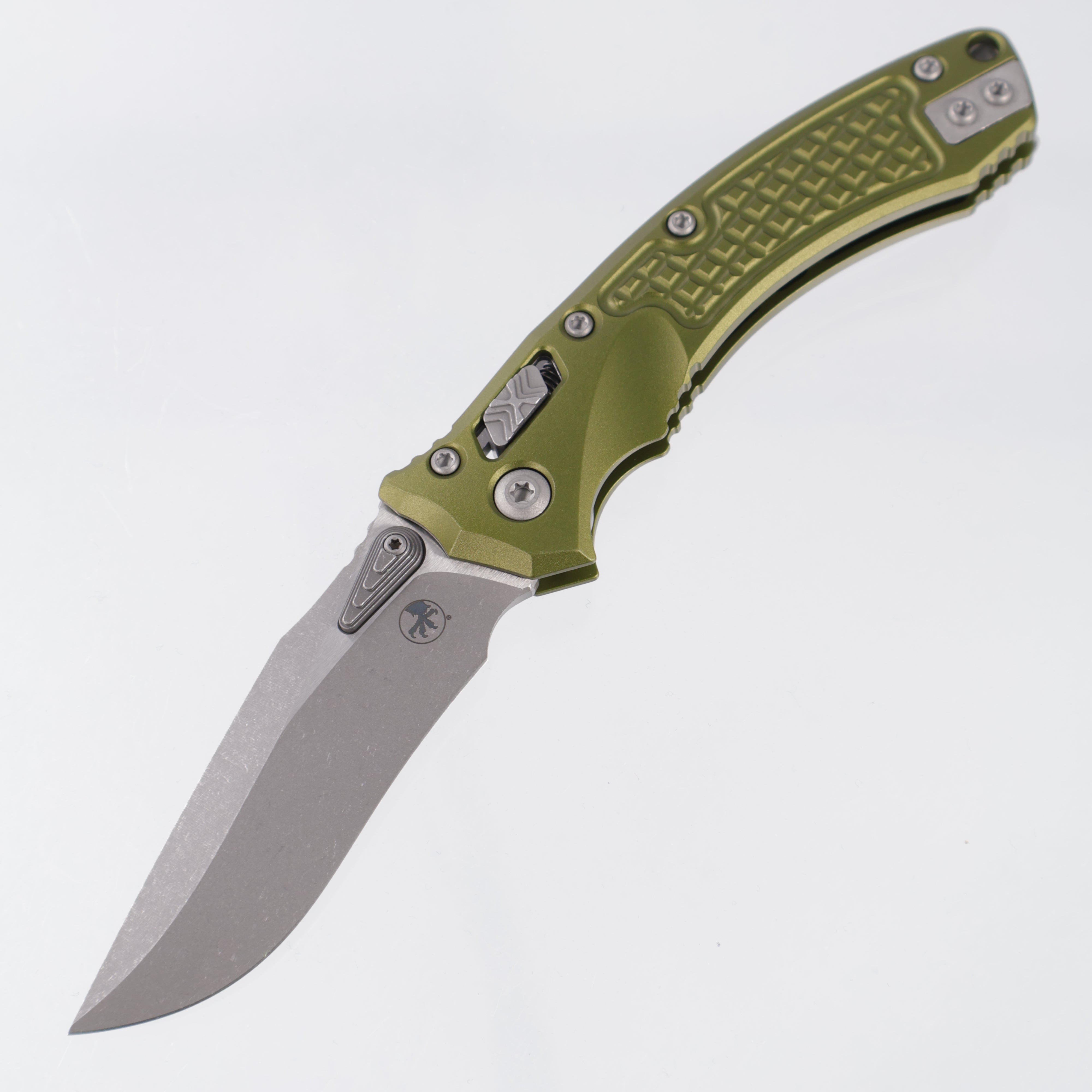 Microtech Amphibian Mini - OD Green Frag Aluminum - Apocalyptic M390MK - 137MRL-10 APFROD