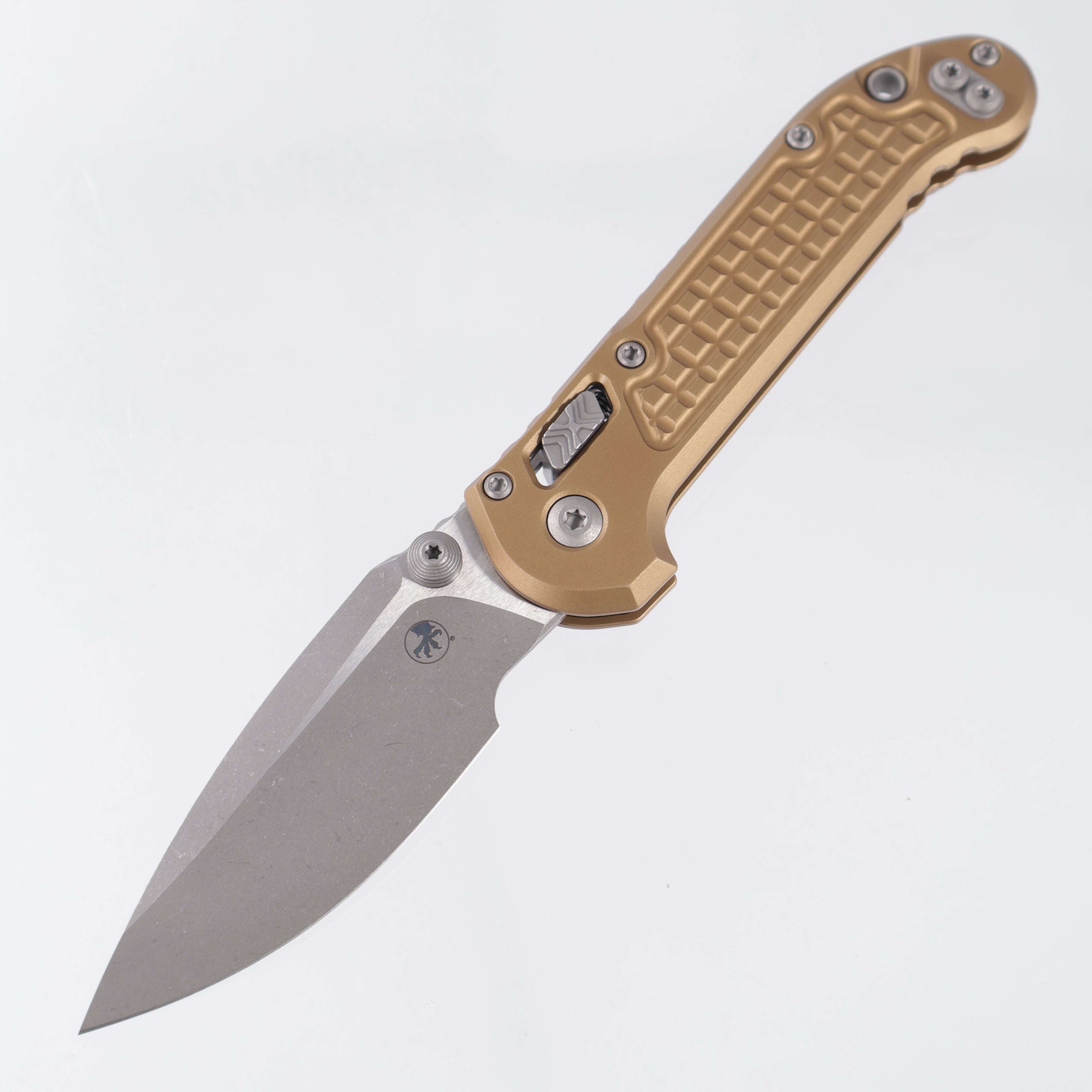 Microtech LUDT Ram-Lok Single Edge - Tan Frag Aluminum - Apocalyptic M390MK - 11135RL-10 APFRTA