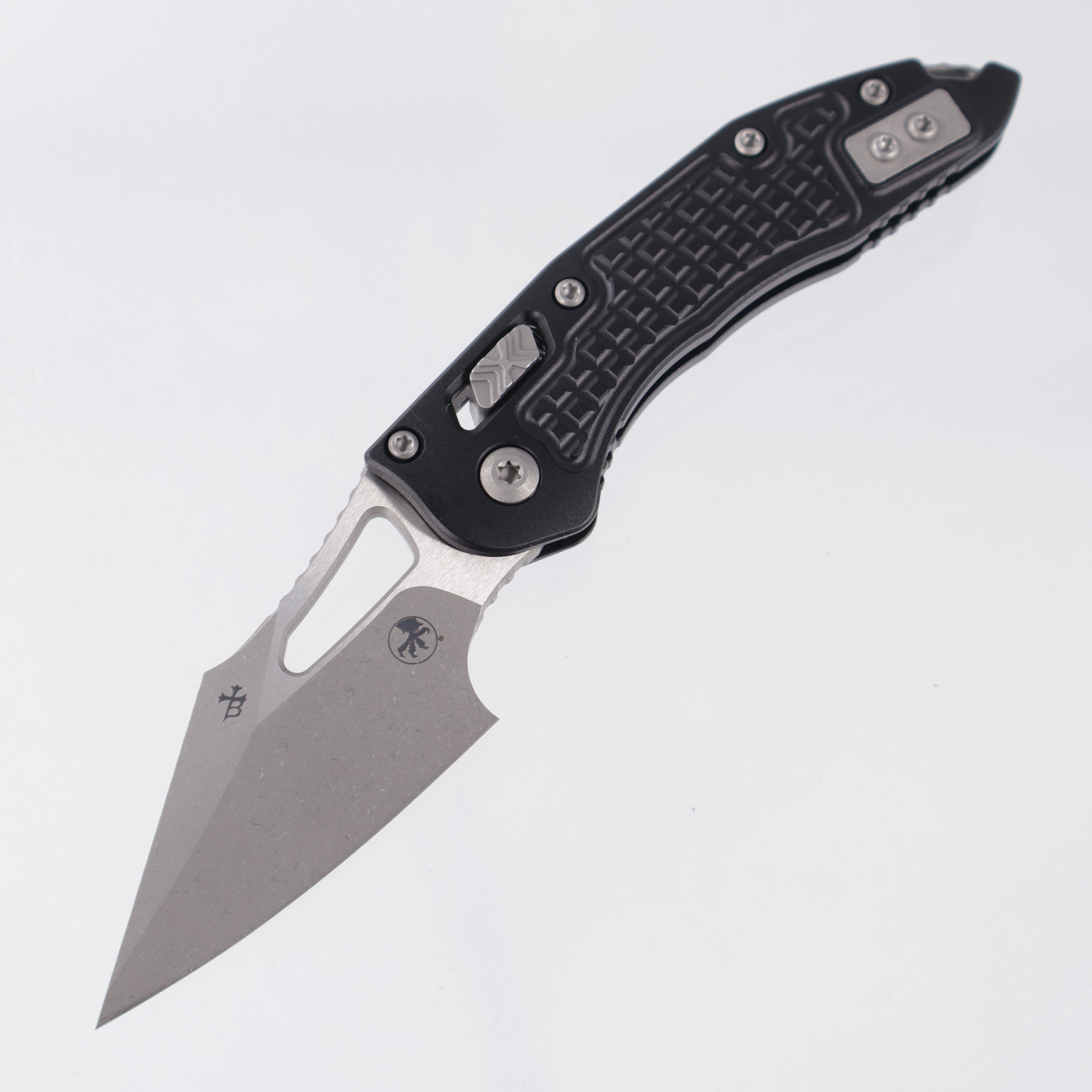 Microtech Stitch Mini Ram-Lok - Black Frag Aluminum - Apocalyptic M390MK - 169MRL-10 APFR