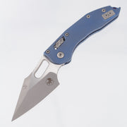 Microtech Marfione Select Stitch Ram-Lok - Antique Blue Smooth Titanium w/ Apocalyptic Stainless Hardware - Apocalyptic M390MK - 169RL-10APMS2