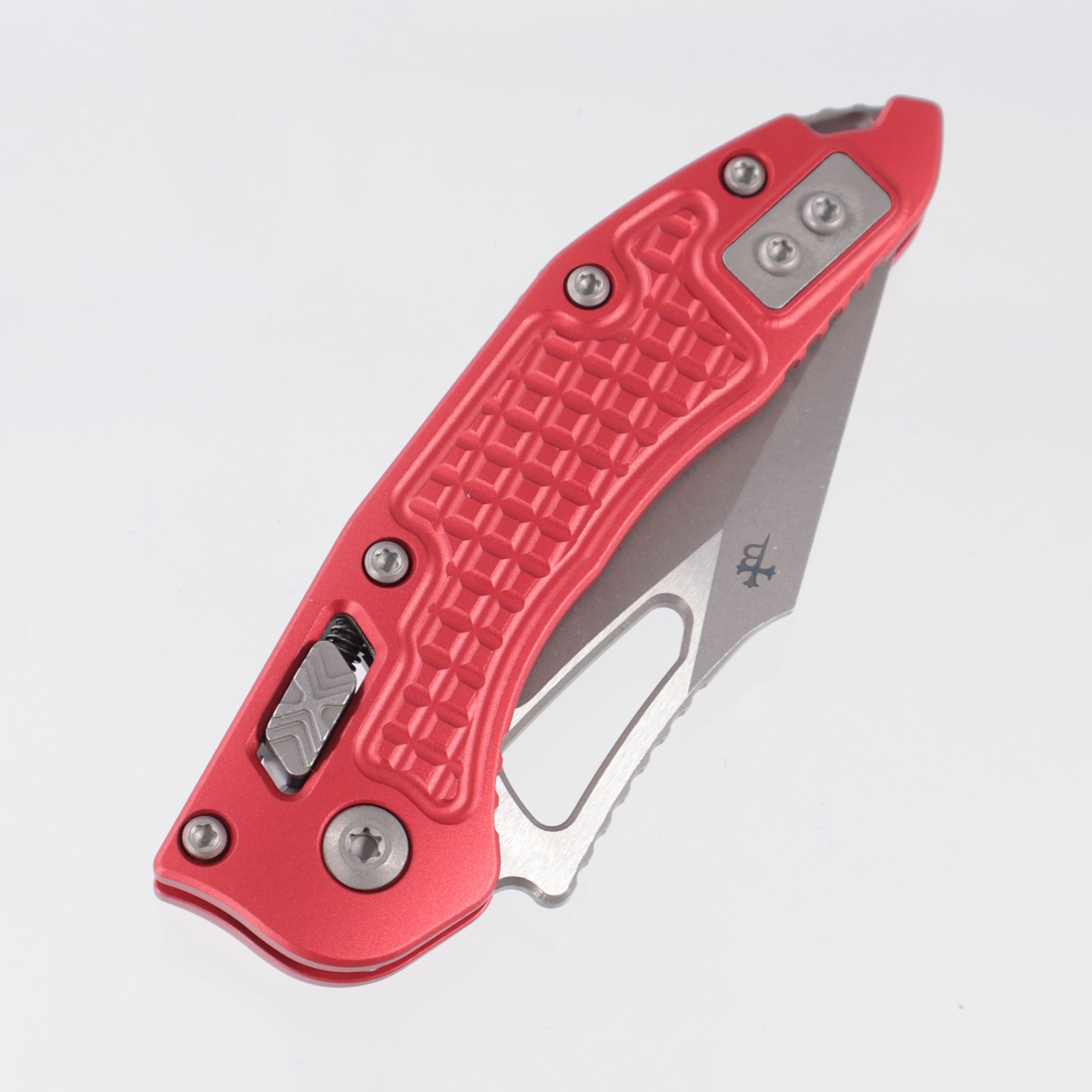 Microtech Stitch Mini Ram-Lok - Red Frag Aluminum - Apocalyptic M390MK - 169MRL-10 APFRRD