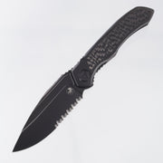 Microtech x Rike Anax Integral - DLC Titanium Chassis w/ Carbon Fiber Inlays - DLC Partial Serrate M390 - 190C-2 DLCTCFITI