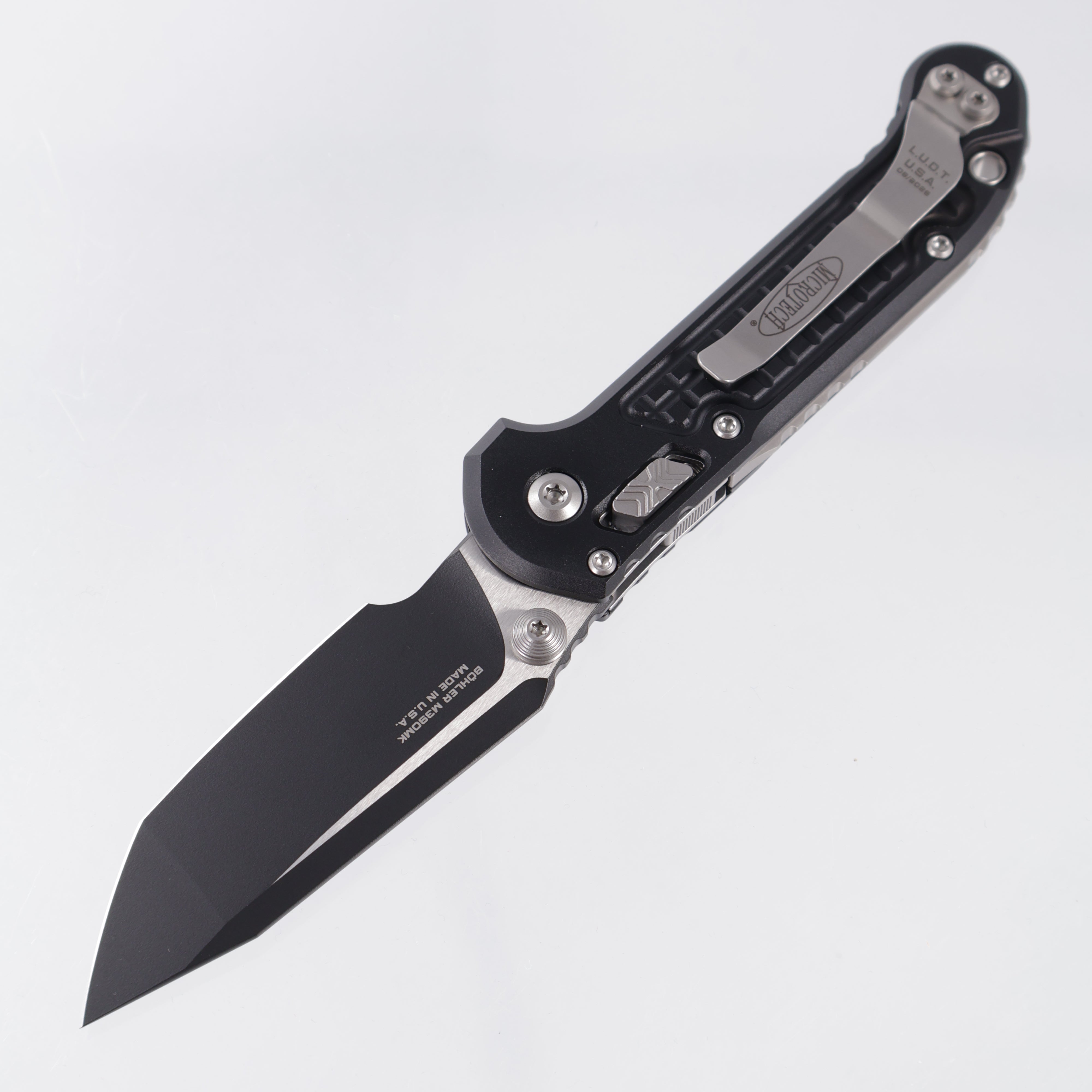 Microtech LUDT Ram-Lok Tanto - Black Frag Aluminum - Black Standard M390MK - 1136RL-1 FR