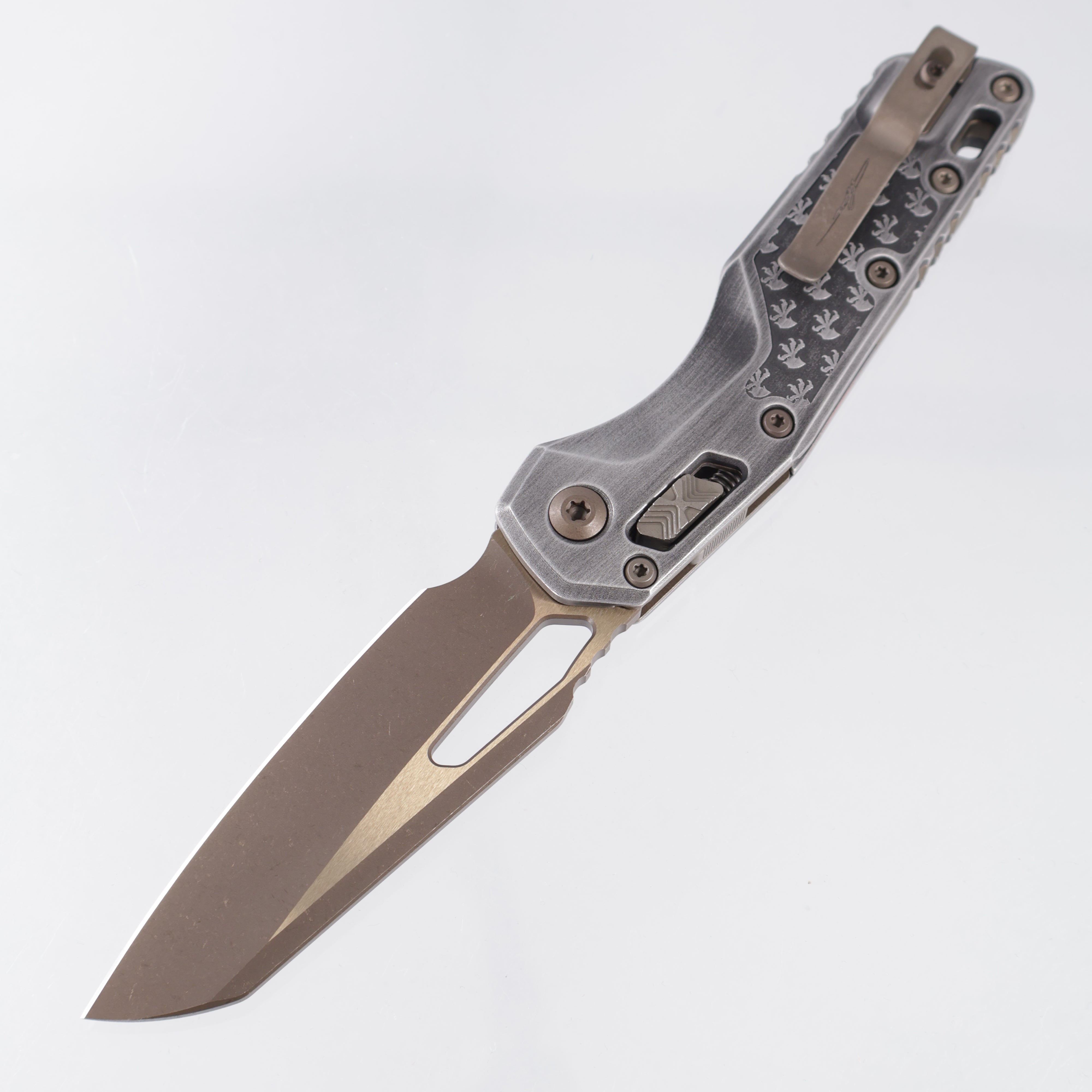Microtech MSI Signature Series - Brushed Metal Claw Aluminum - Bronze Apocalyptic M390MK - 210-13 APBMCWS