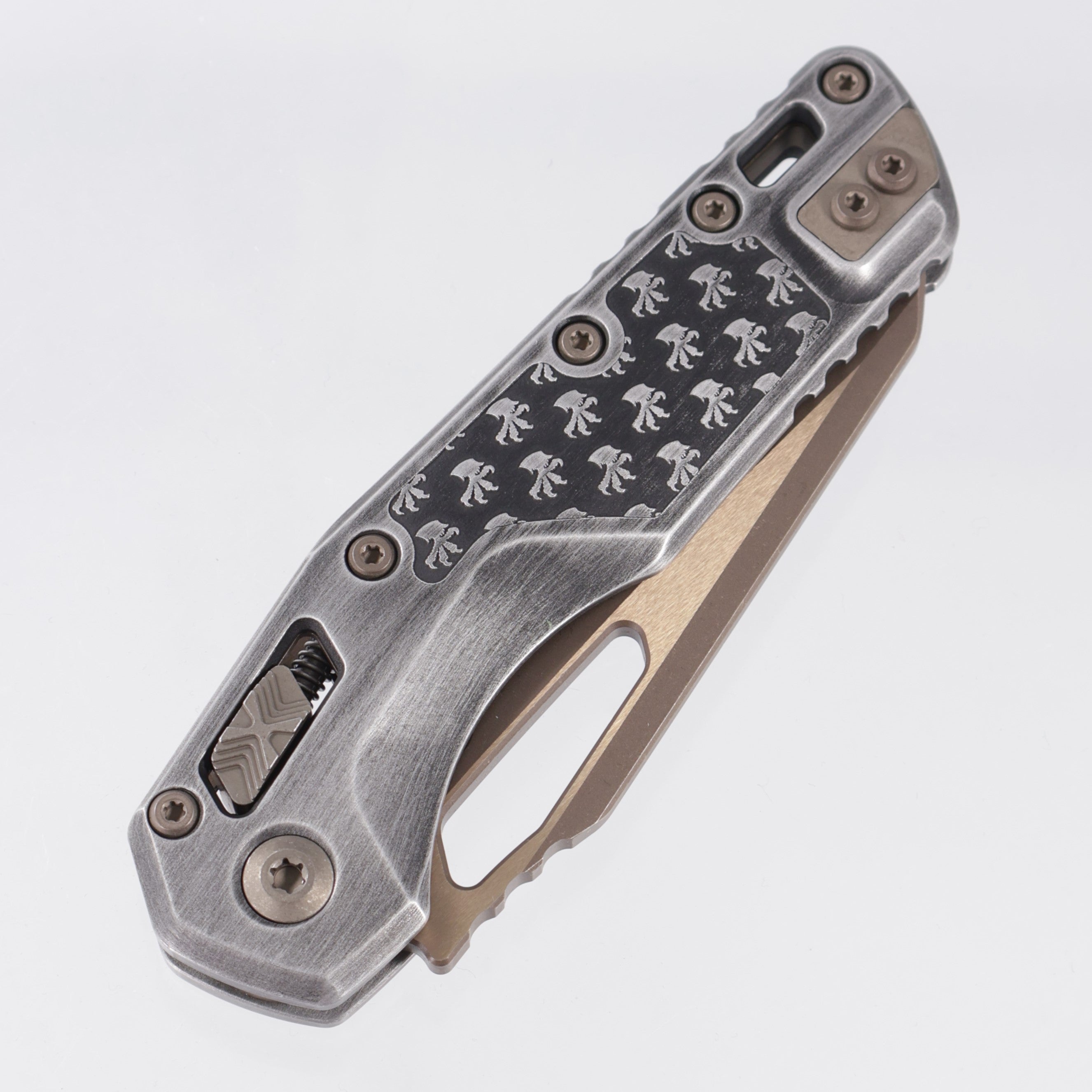 Microtech MSI Signature Series - Brushed Metal Claw Aluminum - Bronze Apocalyptic M390MK - 210-13 APBMCWS
