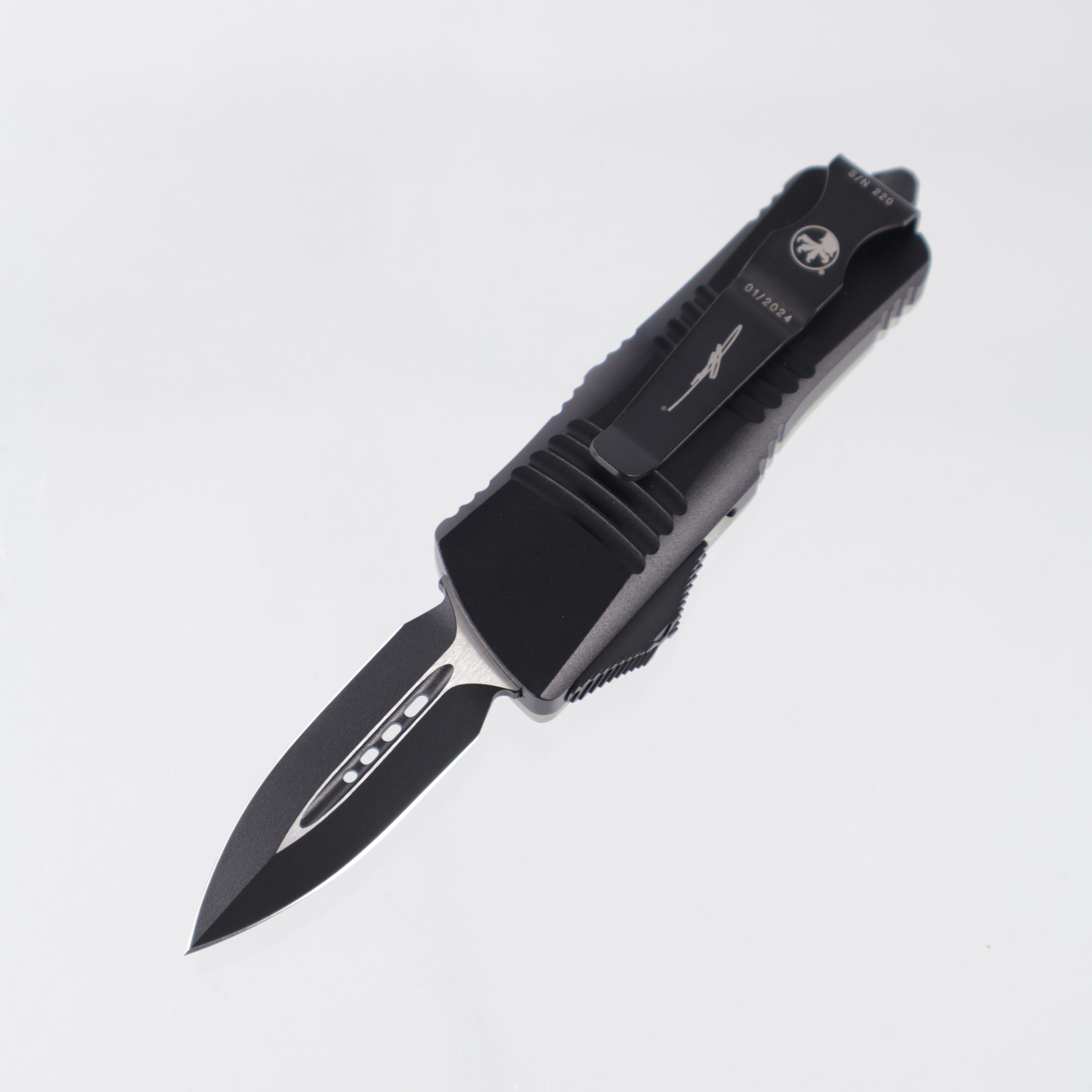 Microtech Troodon Mini Double Edge - TwoTone M390 - Jade G10 & Black Aluminum - 238-1 GTJGS
