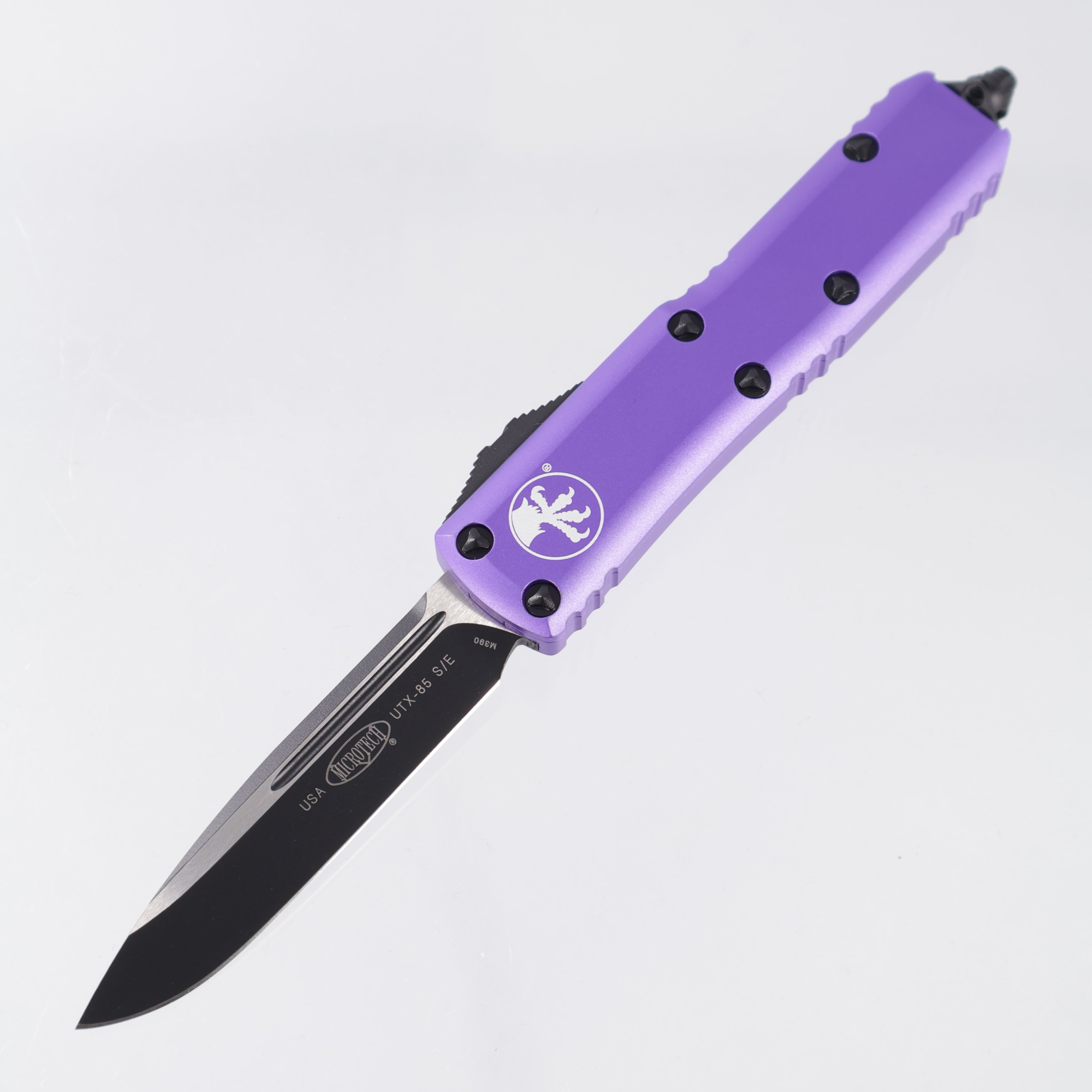 Microtech UTX-85 Single Edge - TwoTone M390 - Purple Aluminum - 231-1 PU