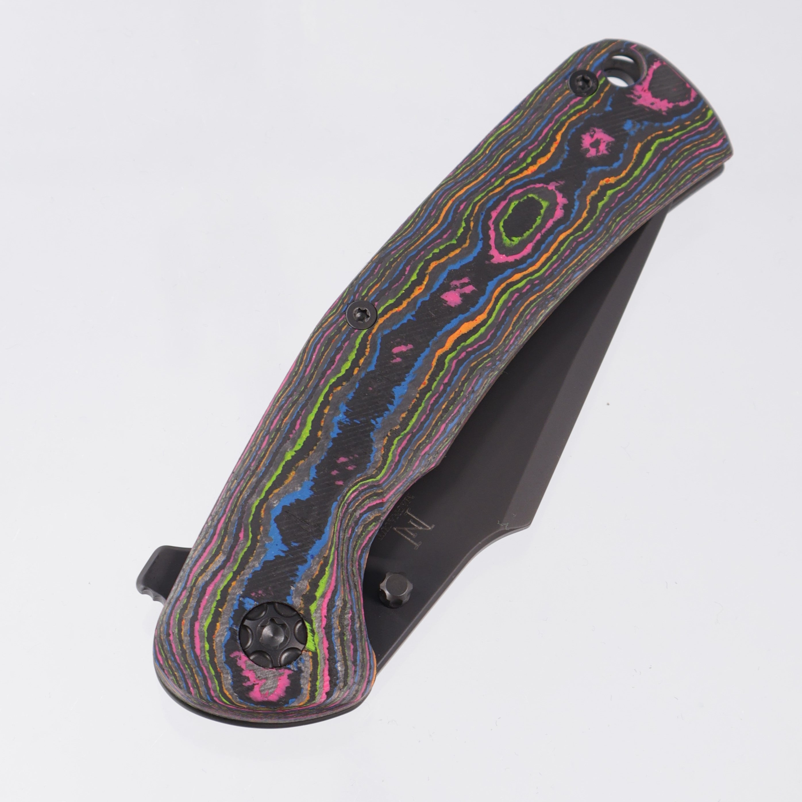 Nicholas Nichols Knives Guppy 3.5 - 80s Camo Carbon w/ Ported DLC Titanium Lockside - DLC Magnacut - BROP Exclusive