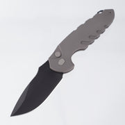 Blackside Customs Bad Idea Auto - Grey Matter Titanium Handle - Triple Black Magnacut - Titanium Hardware & Clip - BSC-F1
