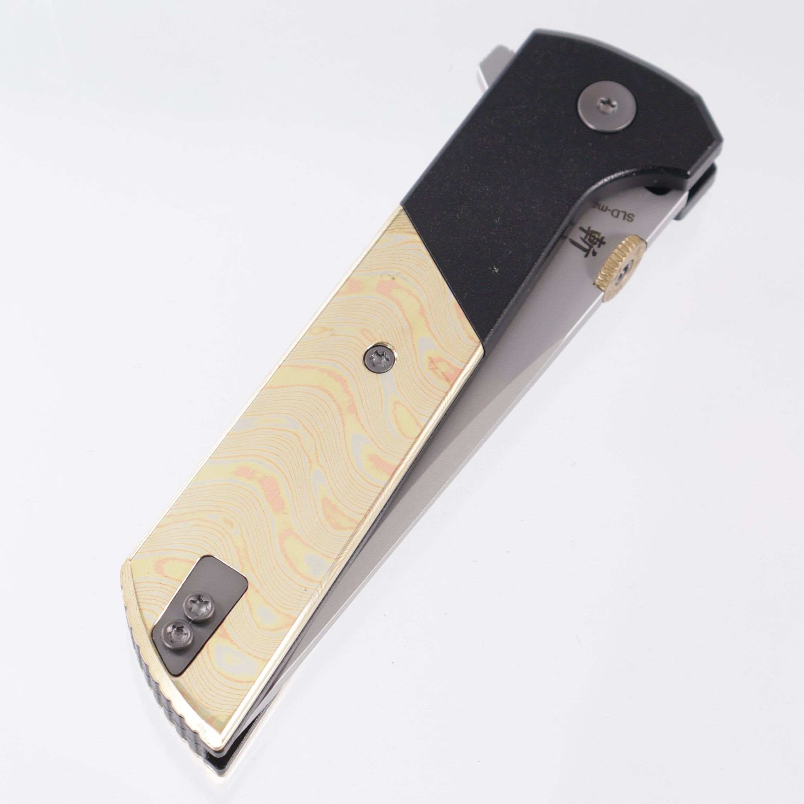 North Mountain Blade Chop 2 - Black Aluminum w/ Copper Damascus Overlays - 5 Layer Steel w/ Copper Interlay - 2407-CUDM-5