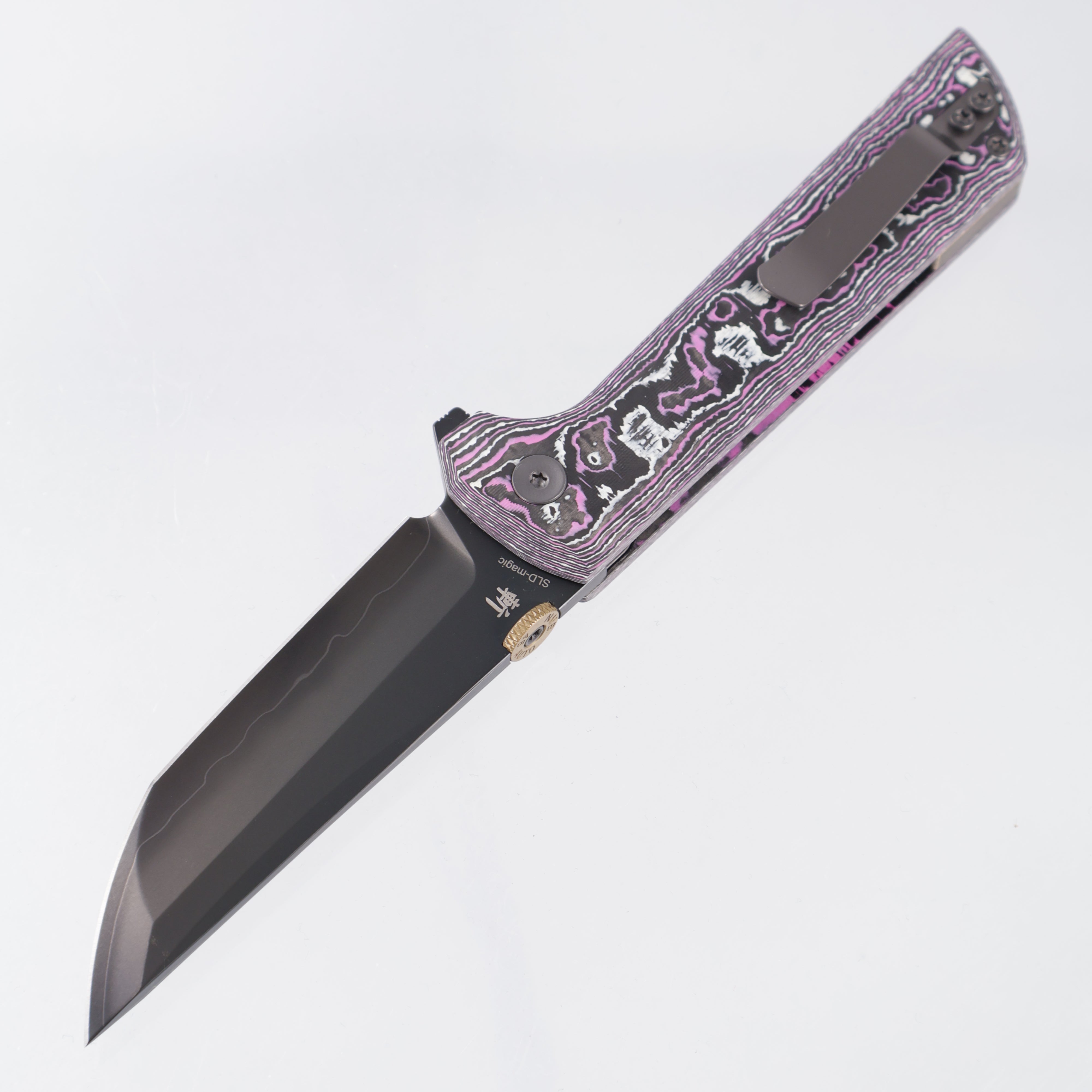 North Mountain Blade Chop 2 - Pink & White Flourescent Carbon Fiber - DLC SLD-Magic - 2406-GLOWCF-DLC