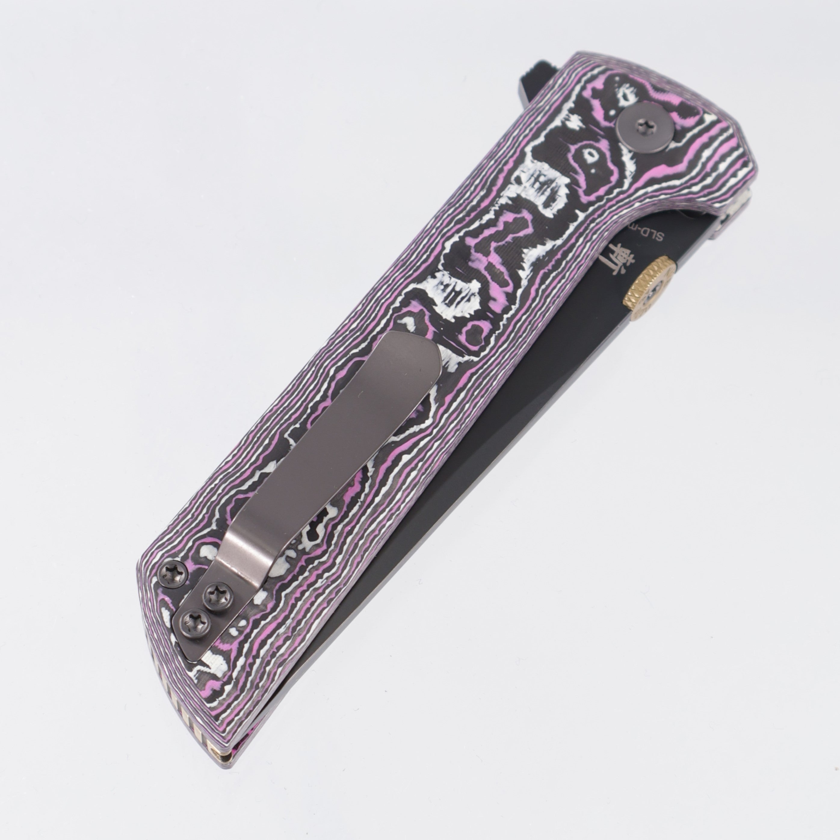North Mountain Blade Chop 2 - Pink & White Flourescent Carbon Fiber - DLC SLD-Magic - 2406-GLOWCF-DLC