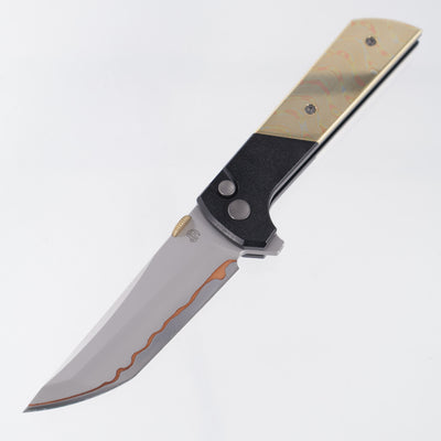North Mountain Blade Chop 2 - Black Aluminum w/ Copper Damascus Overlays - 5 Layer Steel w/ Copper Interlay - 2407-CUDM-5
