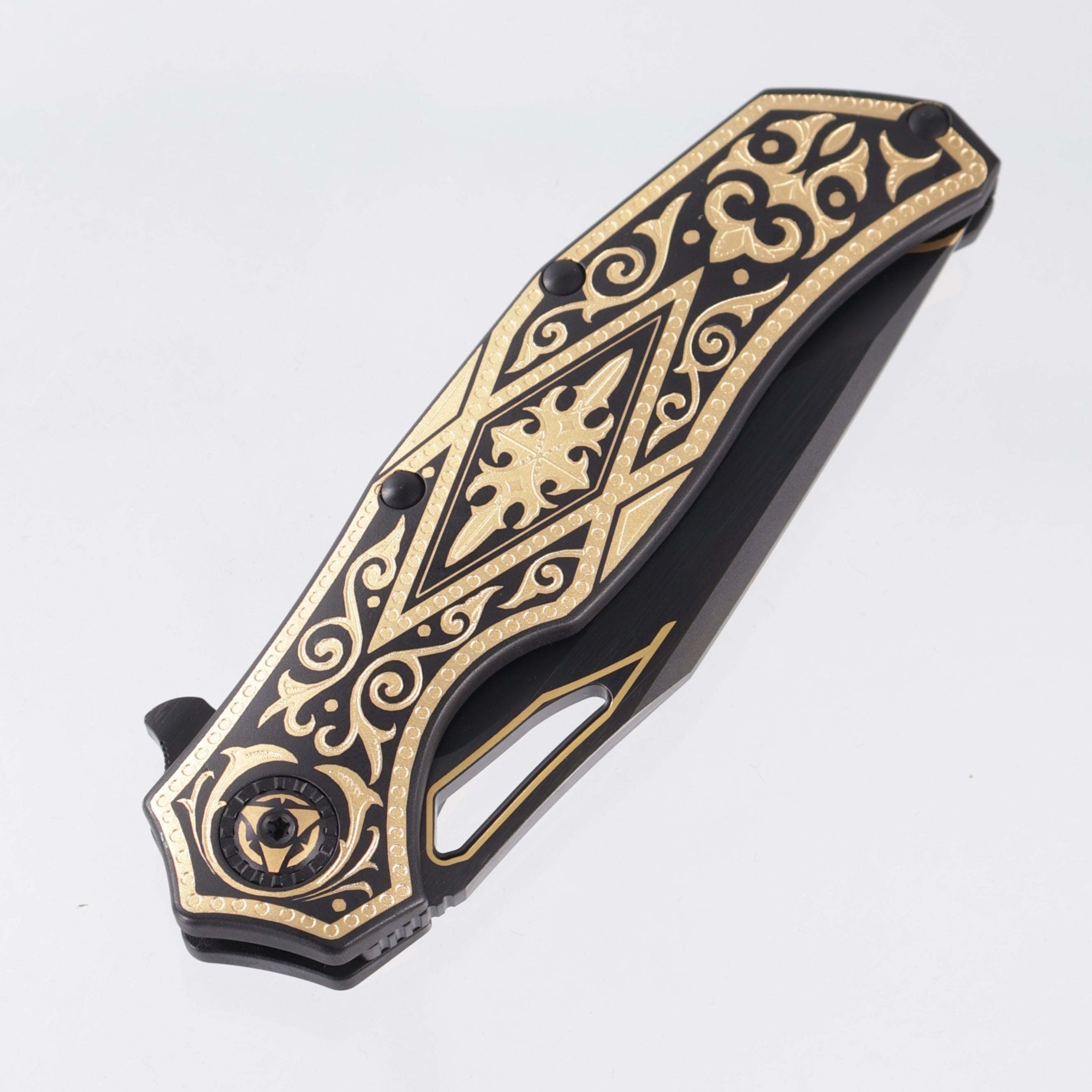 North Mountain Blade Khai Gold Nocturne - Black Titanium w/ 24K Gold Embellishments - DLC 3V w/ Gold Accents - 2532-GD-DLC