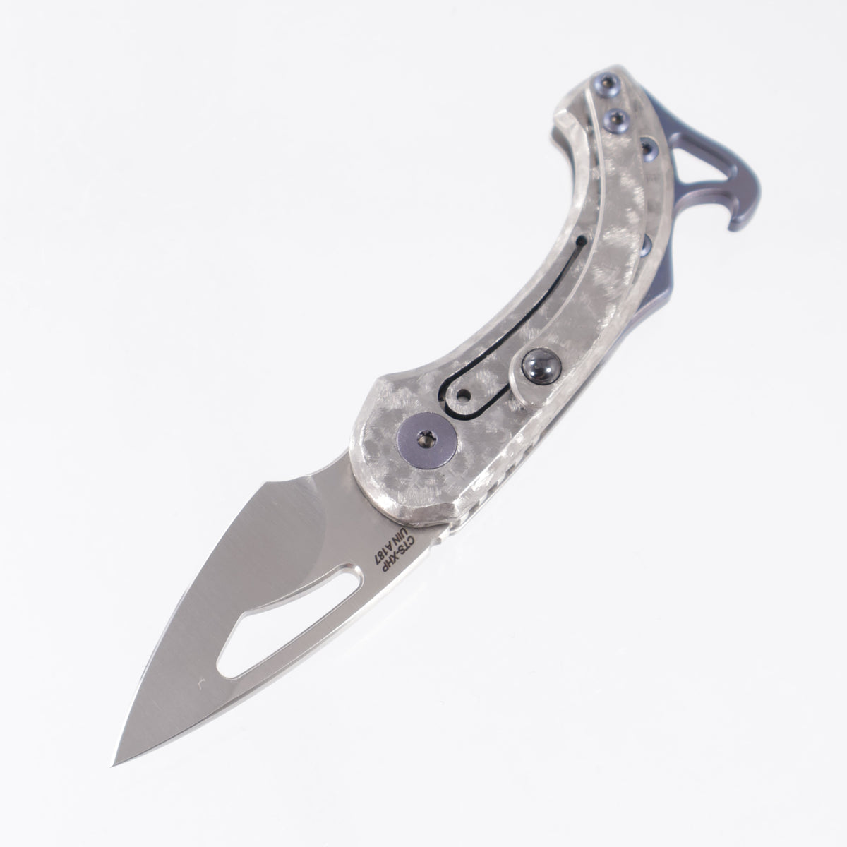 Olamic Custom Appetizer - Frosty Finish Titanium w/ Blue Ti Accents - Satin CTS-XHP