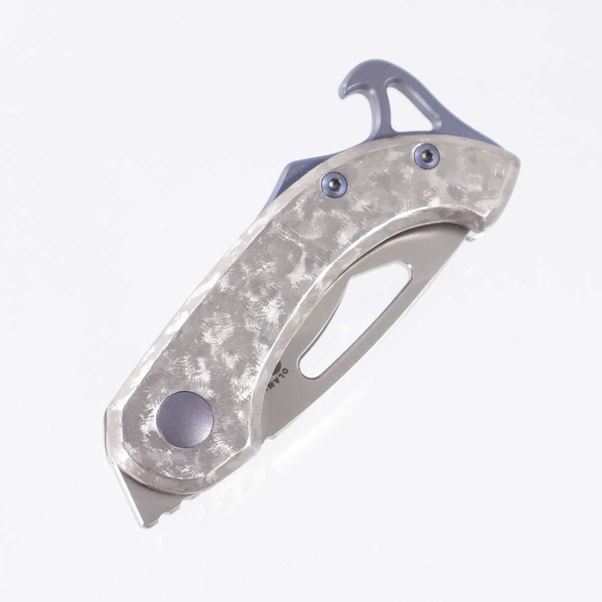 Olamic Custom Appetizer - Frosty Finish Titanium w/ Blue Ti Accents - Satin CTS-XHP