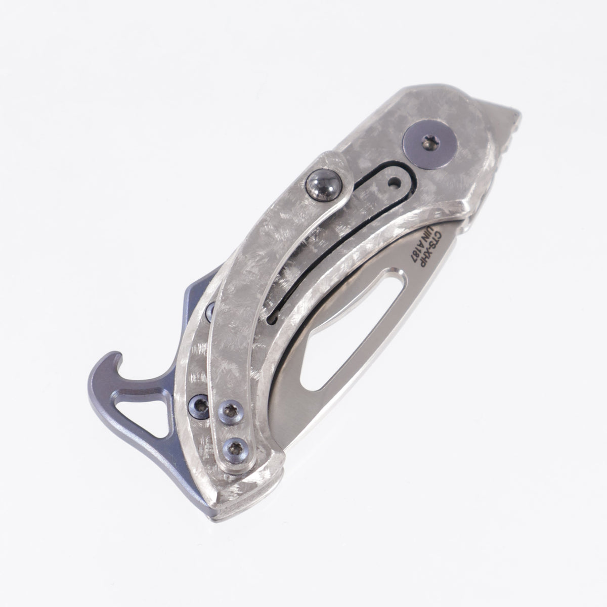 Olamic Custom Appetizer - Frosty Finish Titanium w/ Blue Ti Accents - Satin CTS-XHP