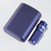 Olight Baton 4 Premium w/ Charging Case - Regal Blue Aluminum w/ Silver Accents - 1300 Lumen Max