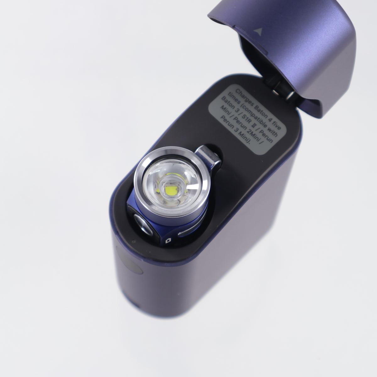 Olight Baton 4 Premium w/ Charging Case - Regal Blue Aluminum w/ Silver Accents - 1300 Lumen Max