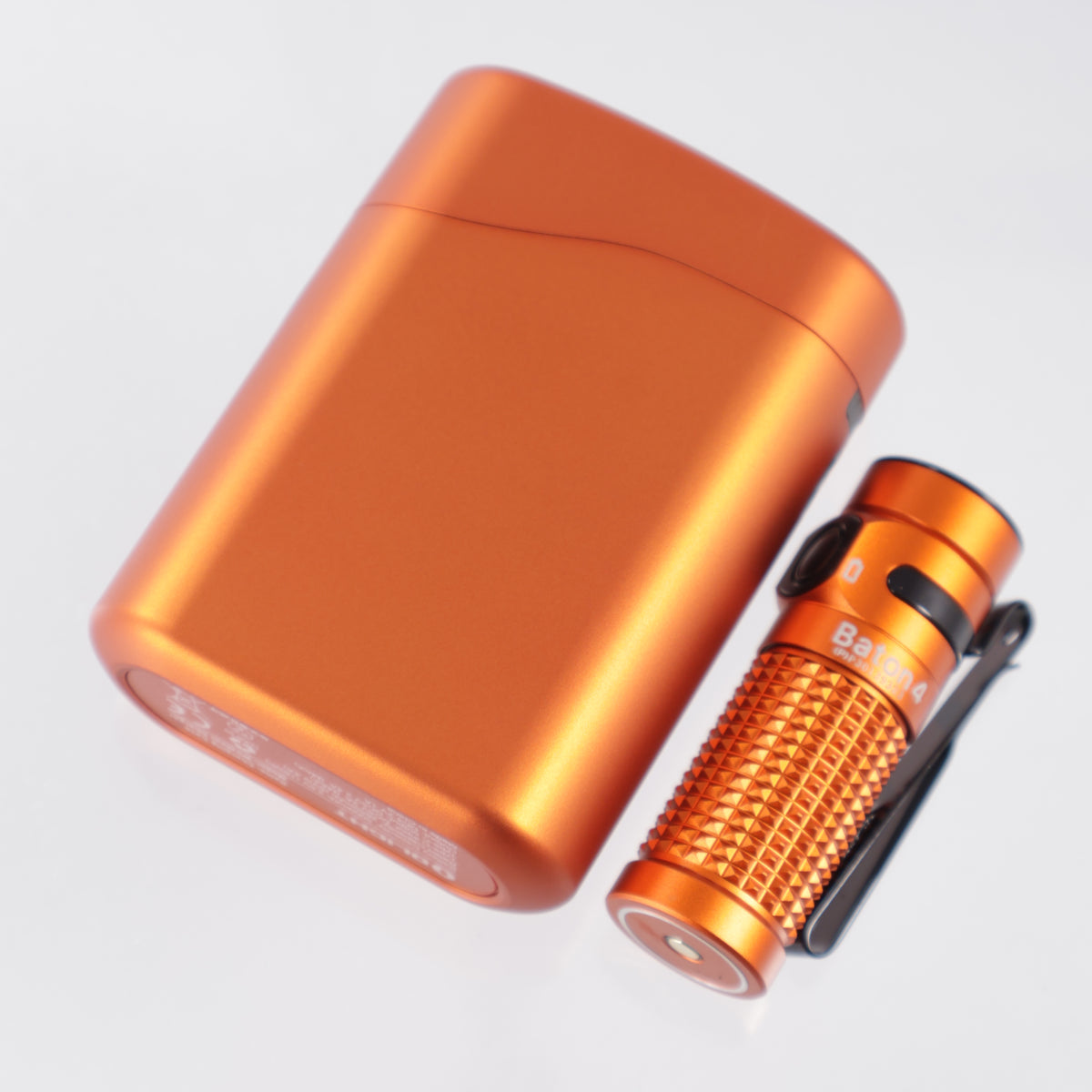 Olight Baton 4 Premium w/ Charging Case - Orange Aluminum w/ Black Accents - 1300 Lumen Max