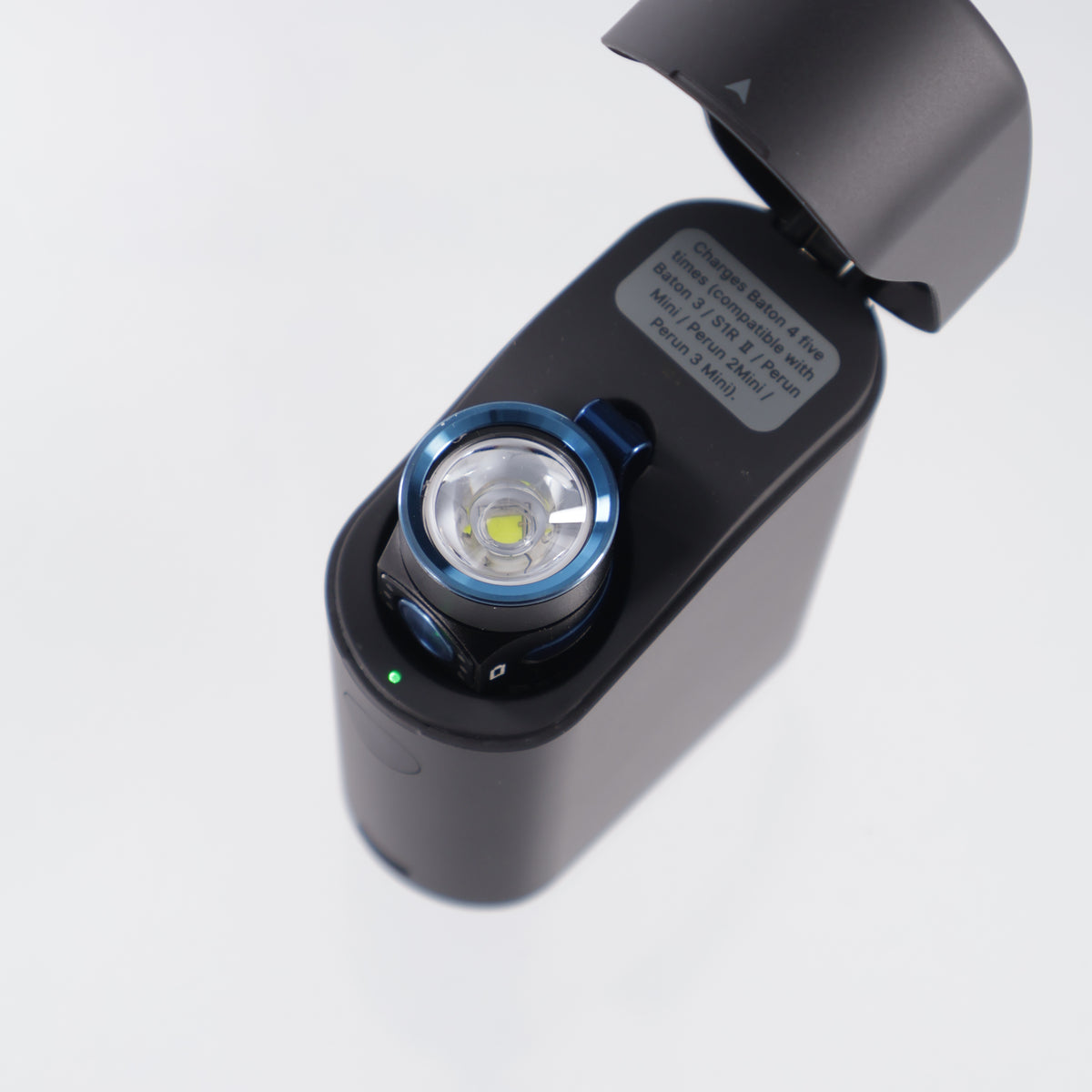 Olight Baton 4 Premium w/ Charging Case - Black Aluminum w/ Blue Accents - 1300 Lumen Max
