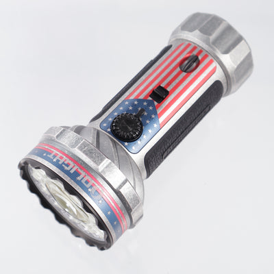 Olight Marauder Mini 2 - Stars & Stripes Aluminum - Spotlight, Flood, Combo Light, Red Light & Side Light - 10,000 Lumen Max