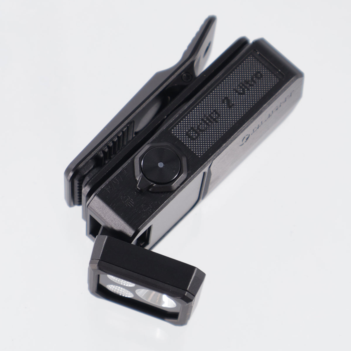 Olight Oclip 2 Ultra Premium w/ Charging Dock - Onyx Black O-Aluminum w/ Pivoting Head & Clip - Spotlight, Flood, UV & Red Light - 580 Lumen Max