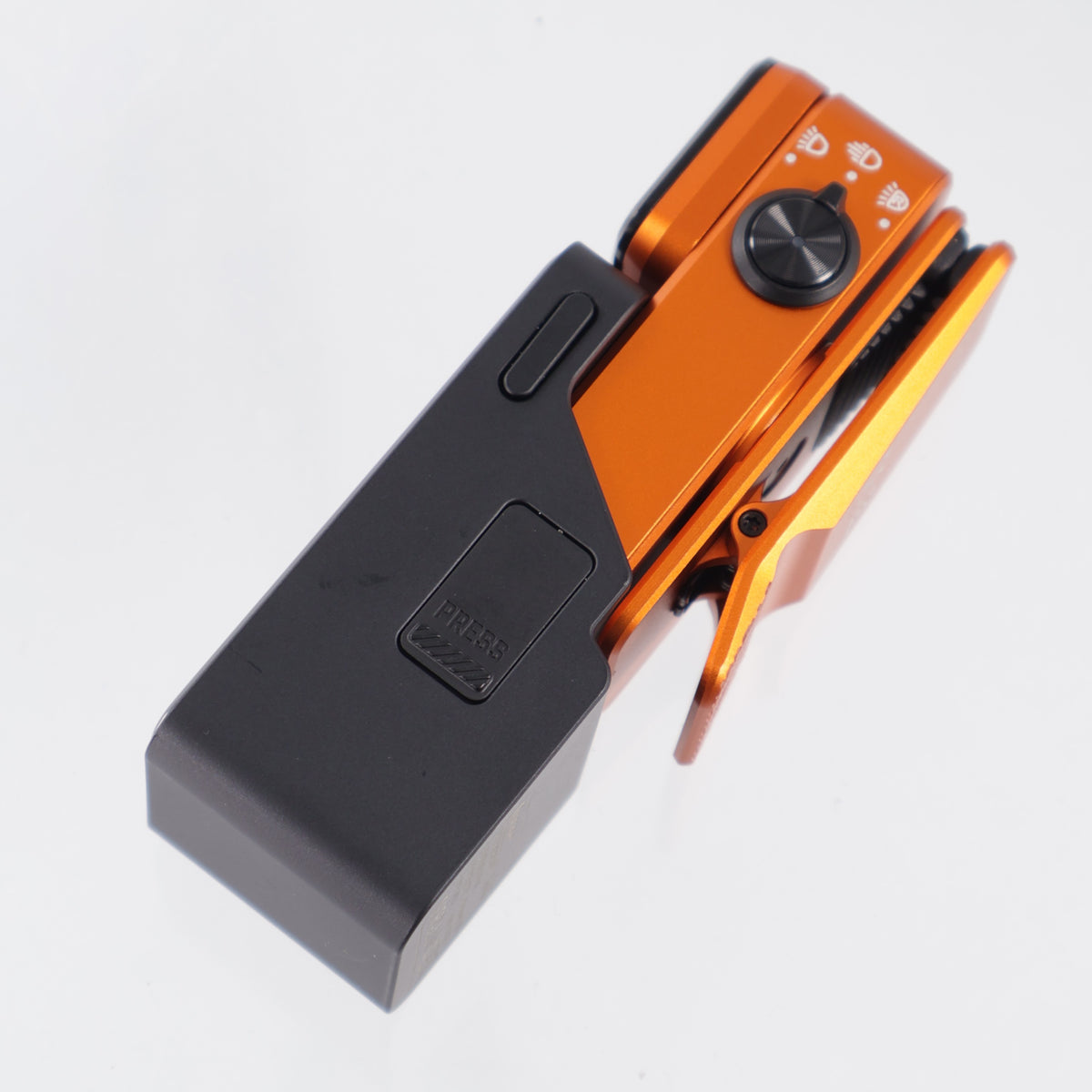 Olight Oclip 2 Pro Premium w/ Charging Dock - Orange Aluminum w/ Pivoting Head & Clip - Spotlight, Flood & Red Light - 530 Lumen Max