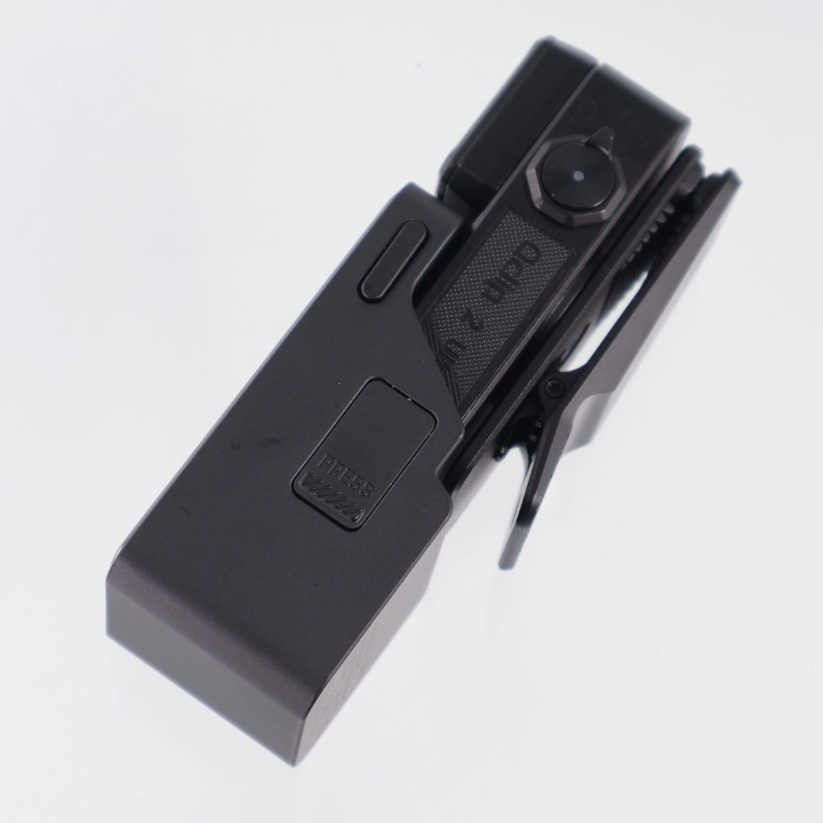 Olight Oclip 2 Ultra Premium w/ Charging Dock - Onyx Black O-Aluminum w/ Pivoting Head & Clip - Spotlight, Flood, UV & Red Light - 580 Lumen Max