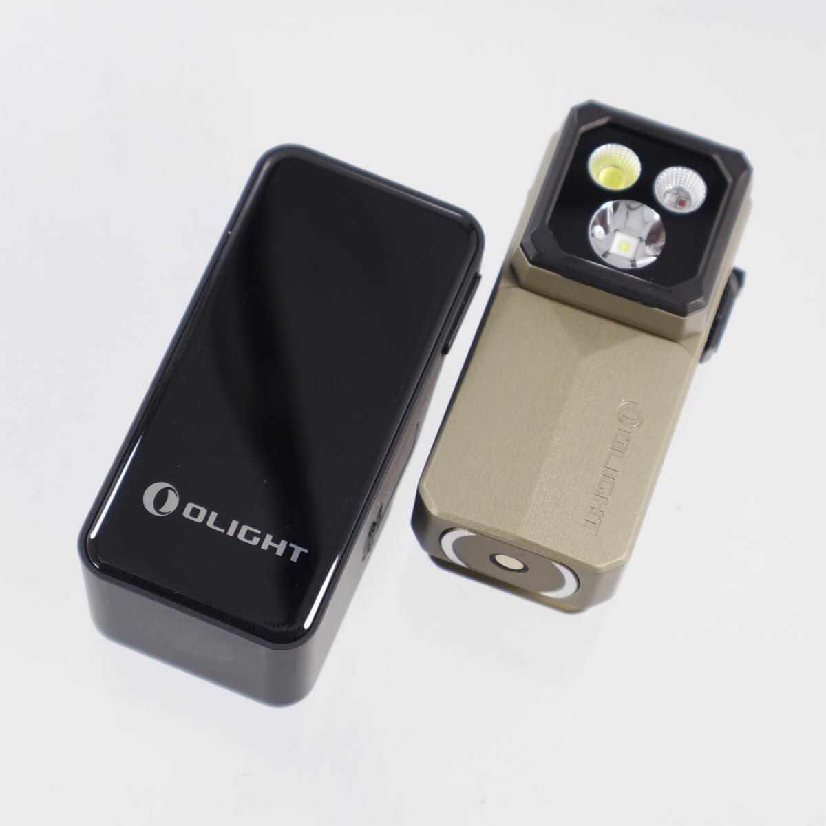 Olight Oclip 2 Ultra Premium w/ Charging Dock - Olive Green O-Aluminum w/ Pivoting Head & Clip - Spotlight, Flood, UV & Red Light - 580 Lumen Max