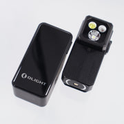 Olight Oclip 2 Ultra Premium w/ Charging Dock - Onyx Black O-Aluminum w/ Pivoting Head & Clip - Spotlight, Flood, UV & Red Light - 580 Lumen Max