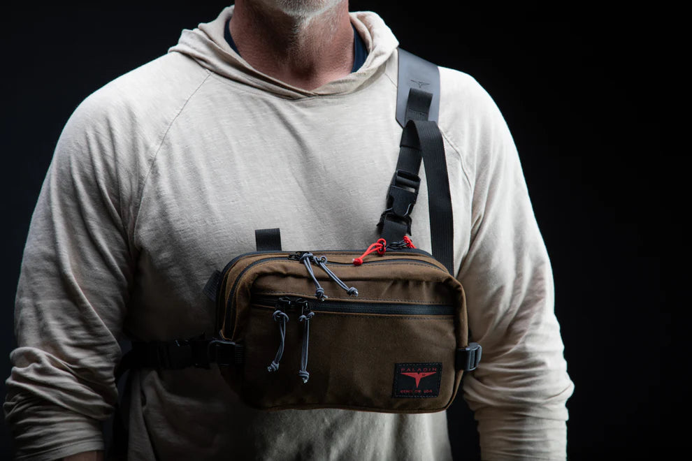 Paladin 33 Outback Omega XL Modular Concealed Carry Sling Bag - Brown 10oz British Millerain Waxed Canvas