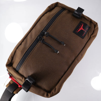 Paladin 33 Outback MK.3 XL Concealed Carry Sling Bag - Brown 10oz British Millerain Waxed Canvas