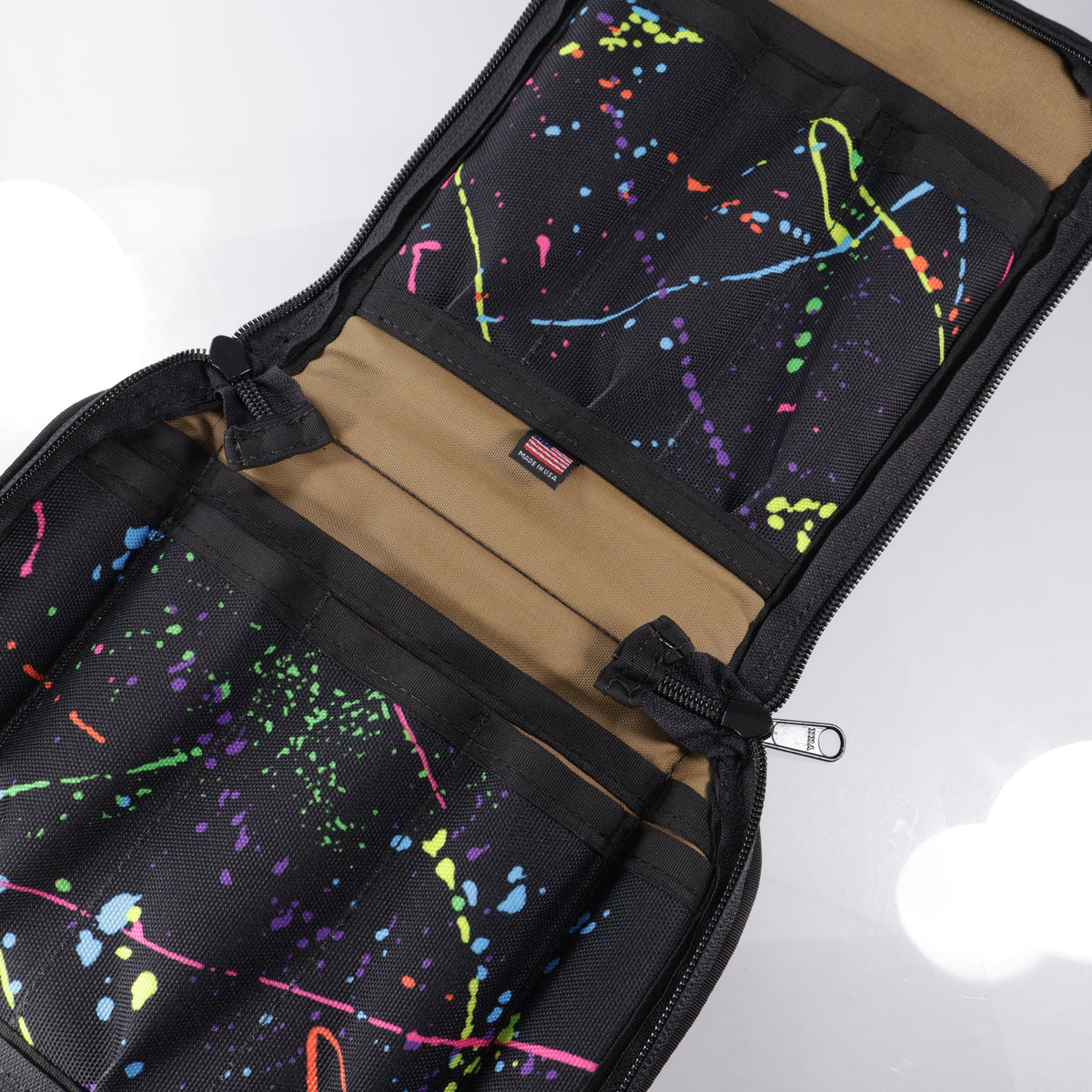 Paladin 33 6 Slot Infinity Knife Pouch - Paint Splatter 1000D Cordura w/ Paint Slatter & FDE Interior & 2" Velcro Strip - BROP Exclusive