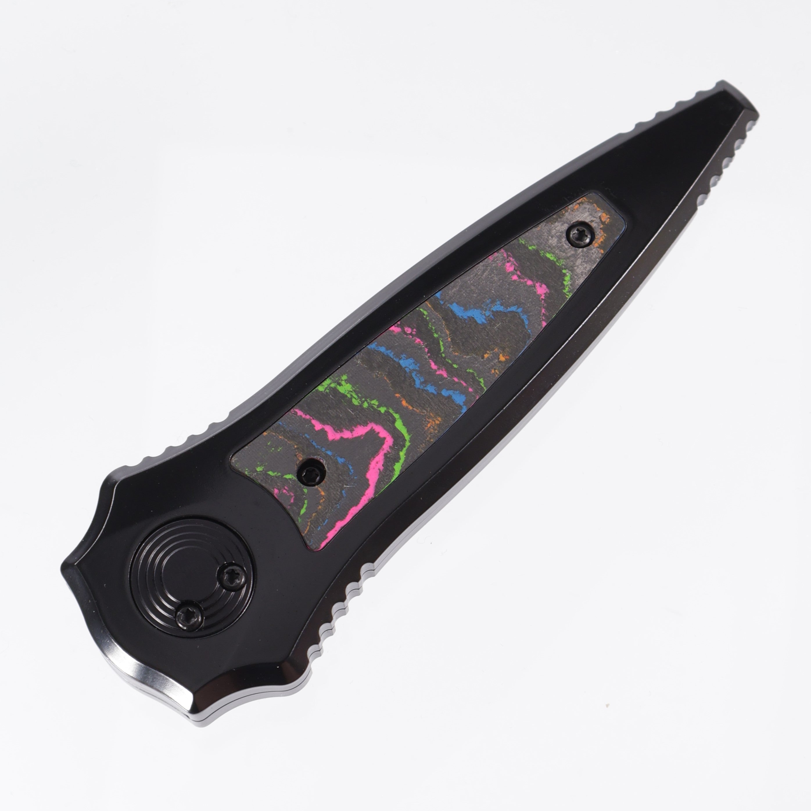 Paragon Warlock Gen 2 - 80s Camo Carbon inlays - Cerakote S35VN - BROP Exclusive