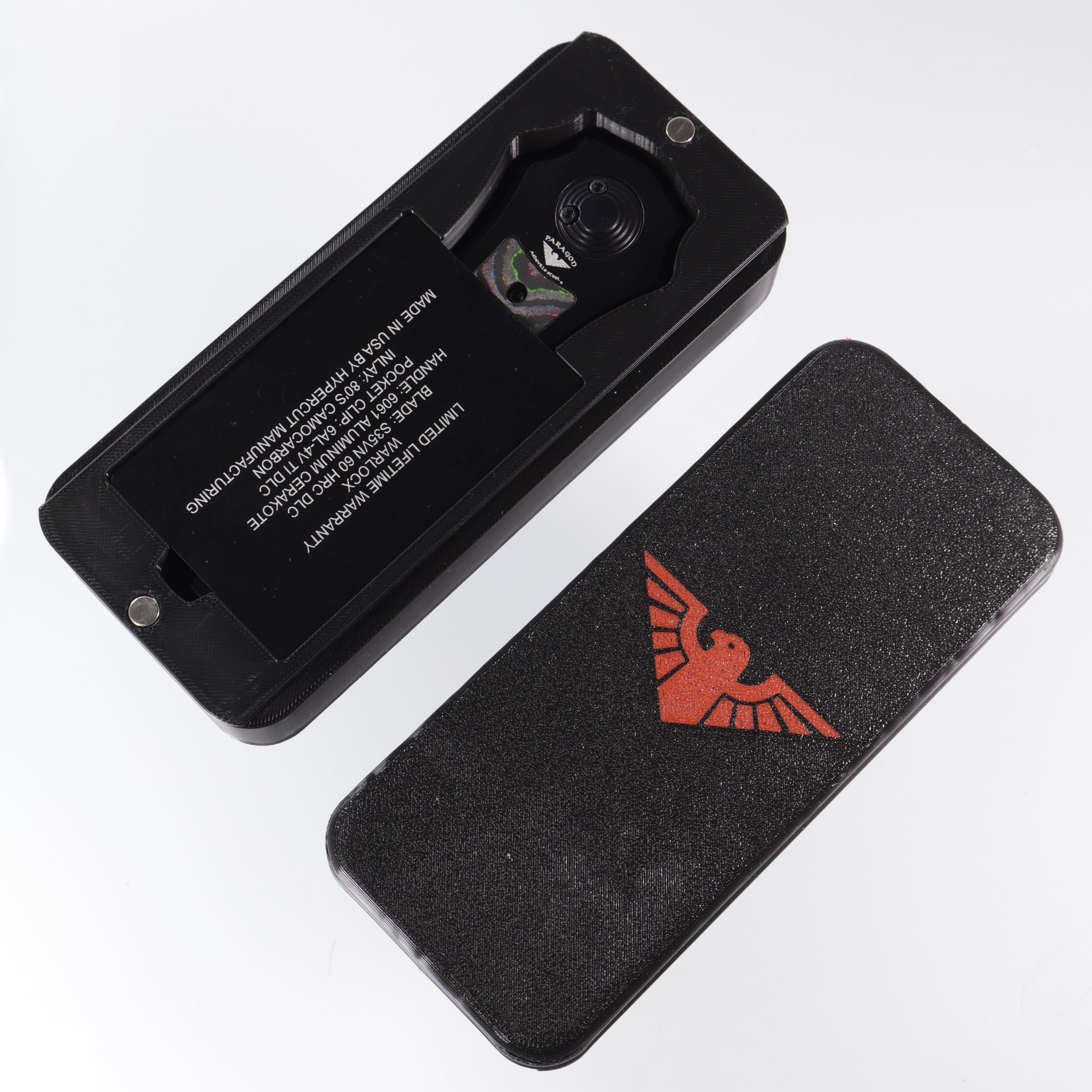 Paragon Warlock Gen 2 - 80s Camo Carbon inlays - Cerakote S35VN - BROP Exclusive