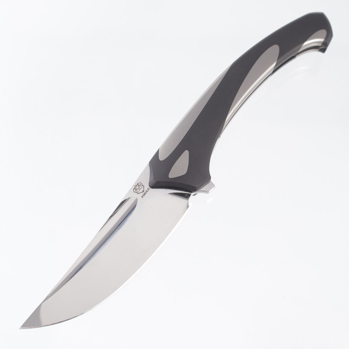 Poikilo Orca Midtech 2 - Titanium w/ Blackened Titanium Overlay & Ghost ZircuTi Accents - Mirror Stonewash M398