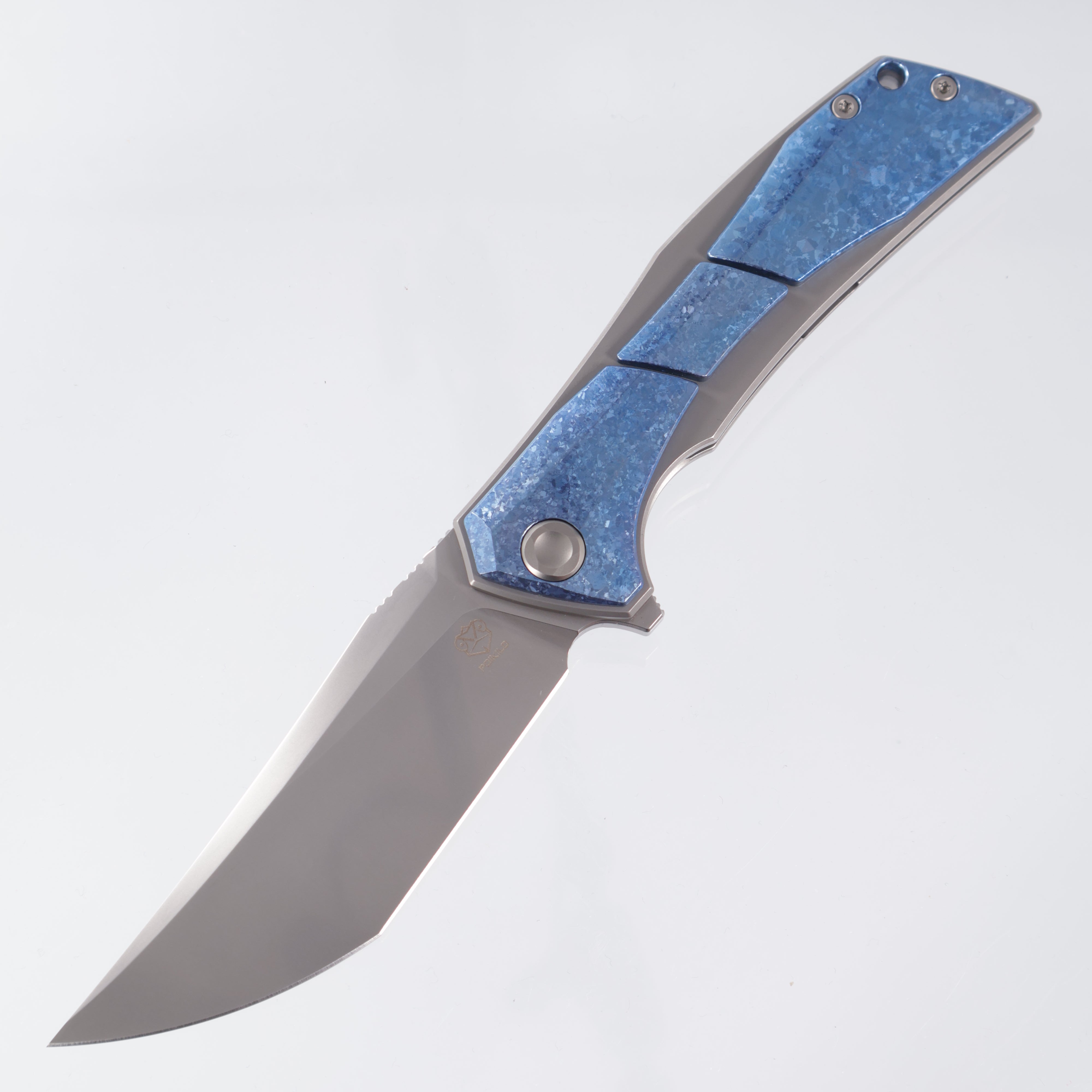 Poikilo Anolis - Blue Crystalized Ti on Titanium - Pearlescent Stonewash M398 - S1