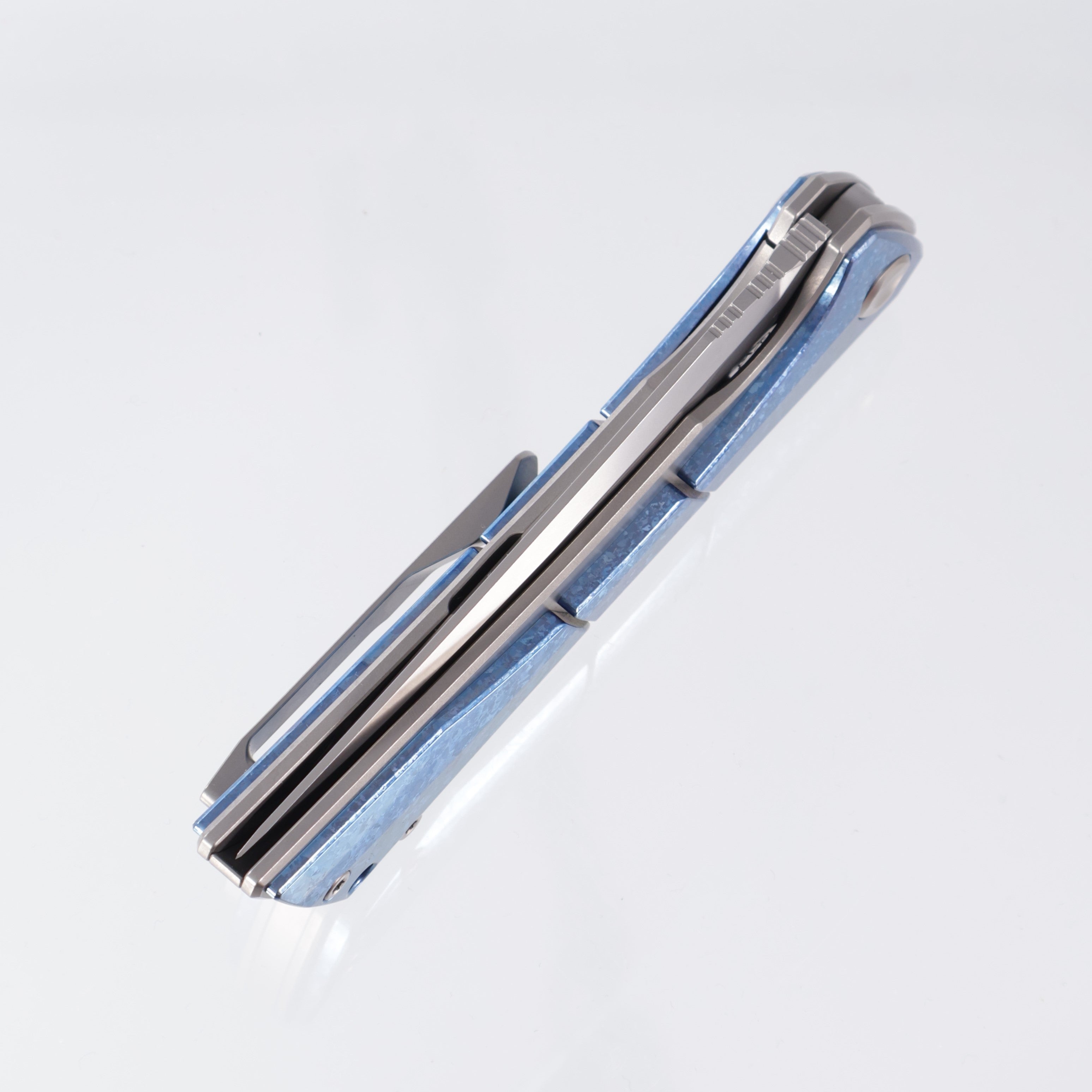 Poikilo Anolis - Blue Crystalized Ti on Titanium - Pearlescent Stonewash M398 - S1