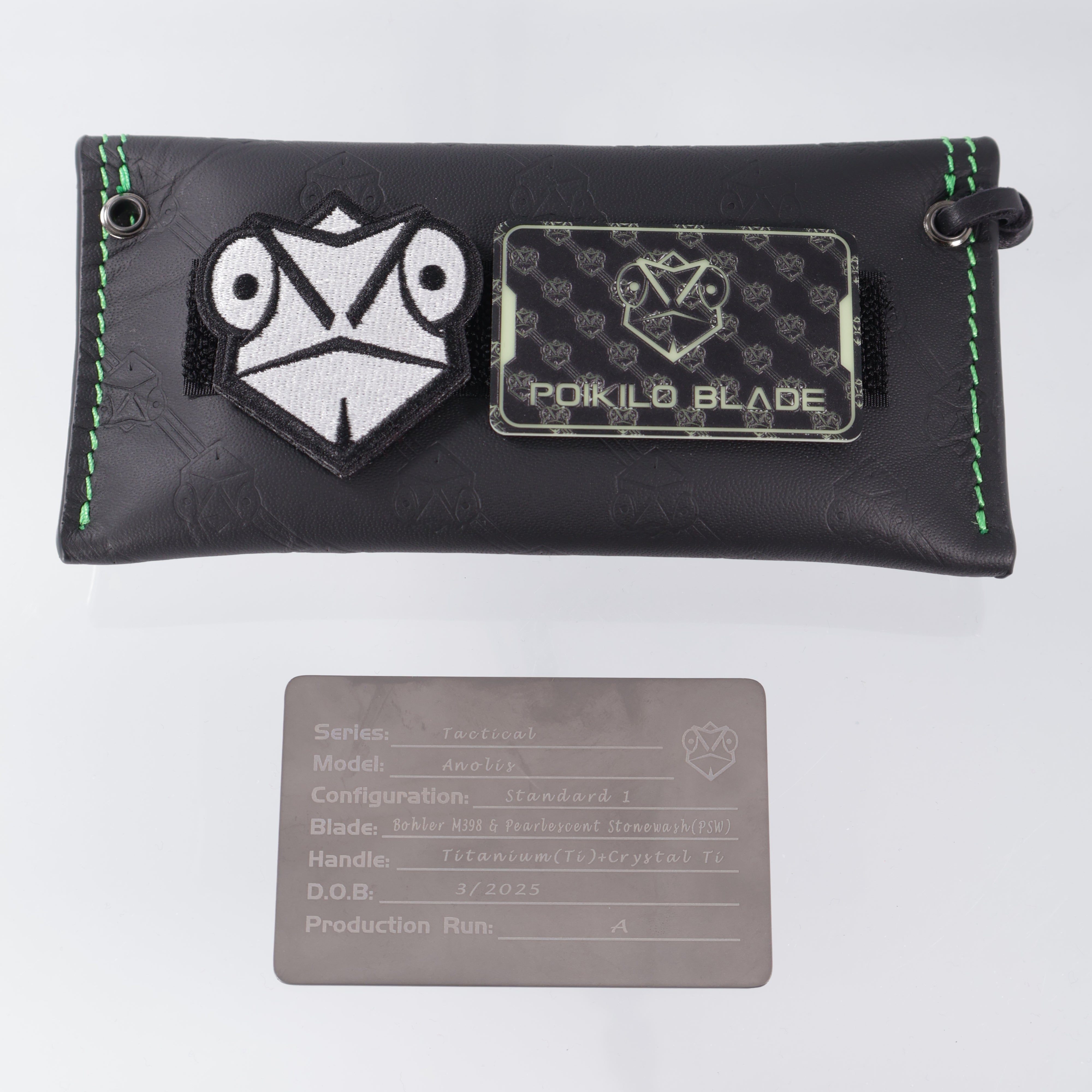 Poikilo Anolis - Blue Crystalized Ti on Titanium - Pearlescent Stonewash M398 - S1