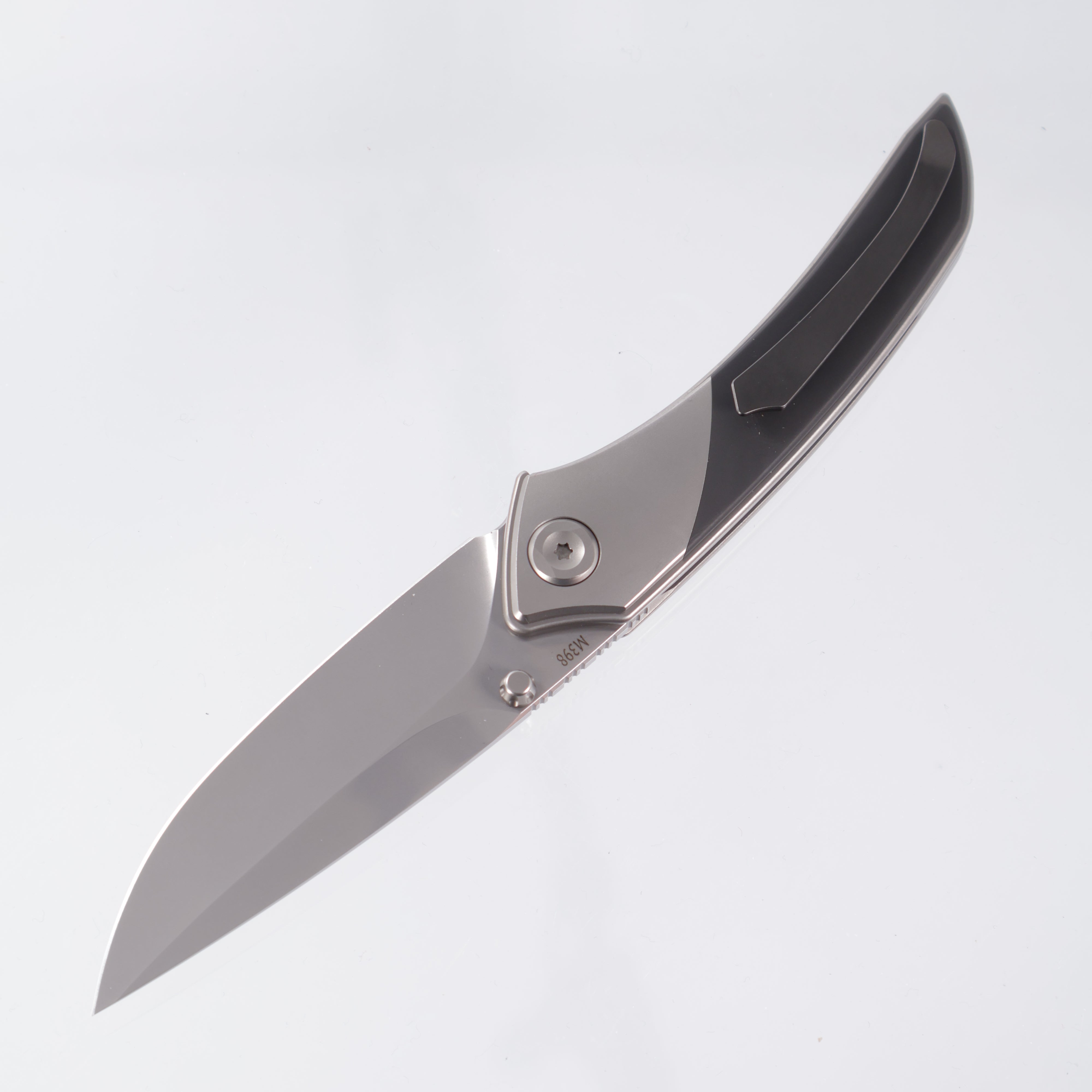 Poikilo Mini Tuna - Pearlescent Stonewash M398 - Ti & Blackened Ti Coated Handle - S1