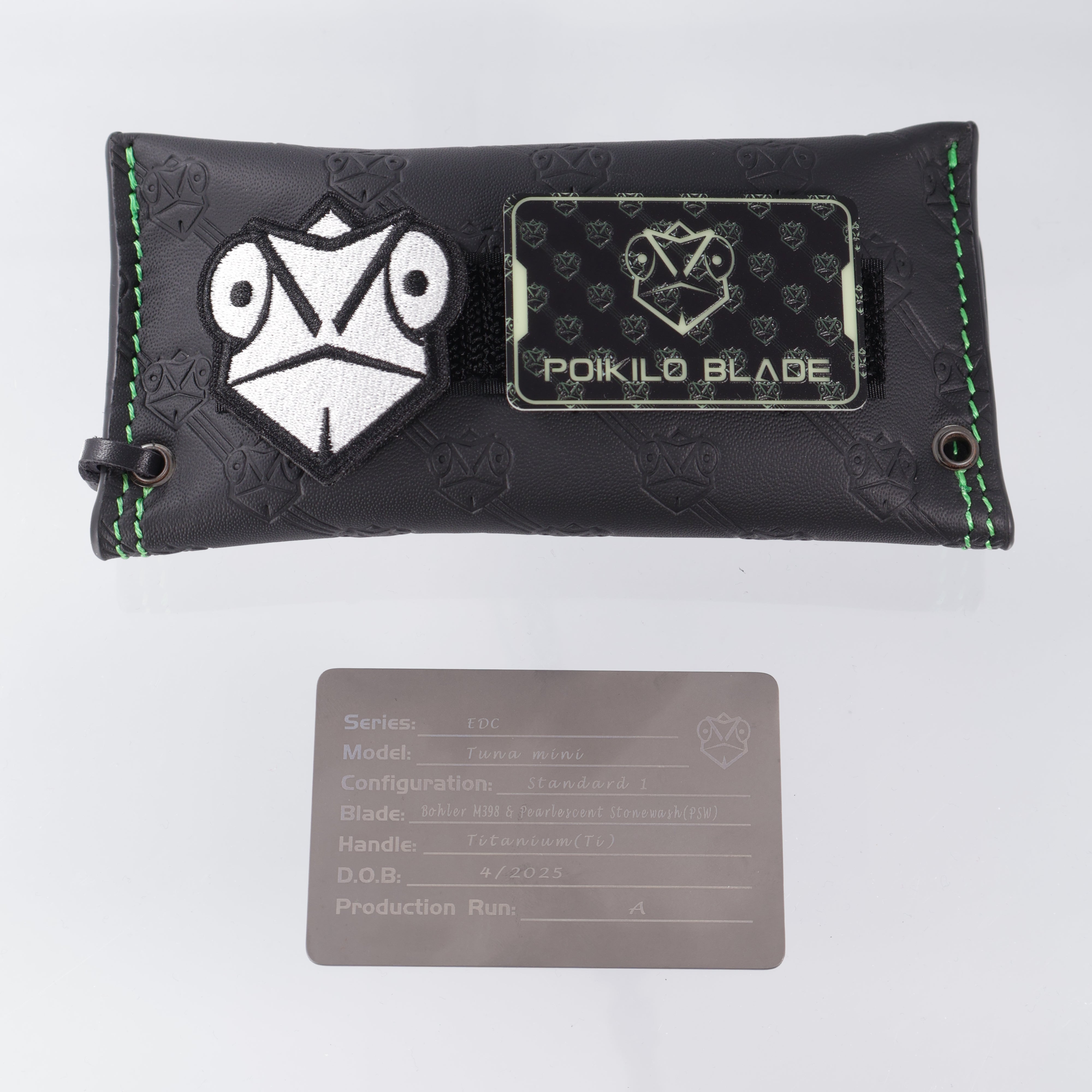 Poikilo Mini Tuna - Pearlescent Stonewash M398 - Ti & Blackened Ti Coated Handle - S1