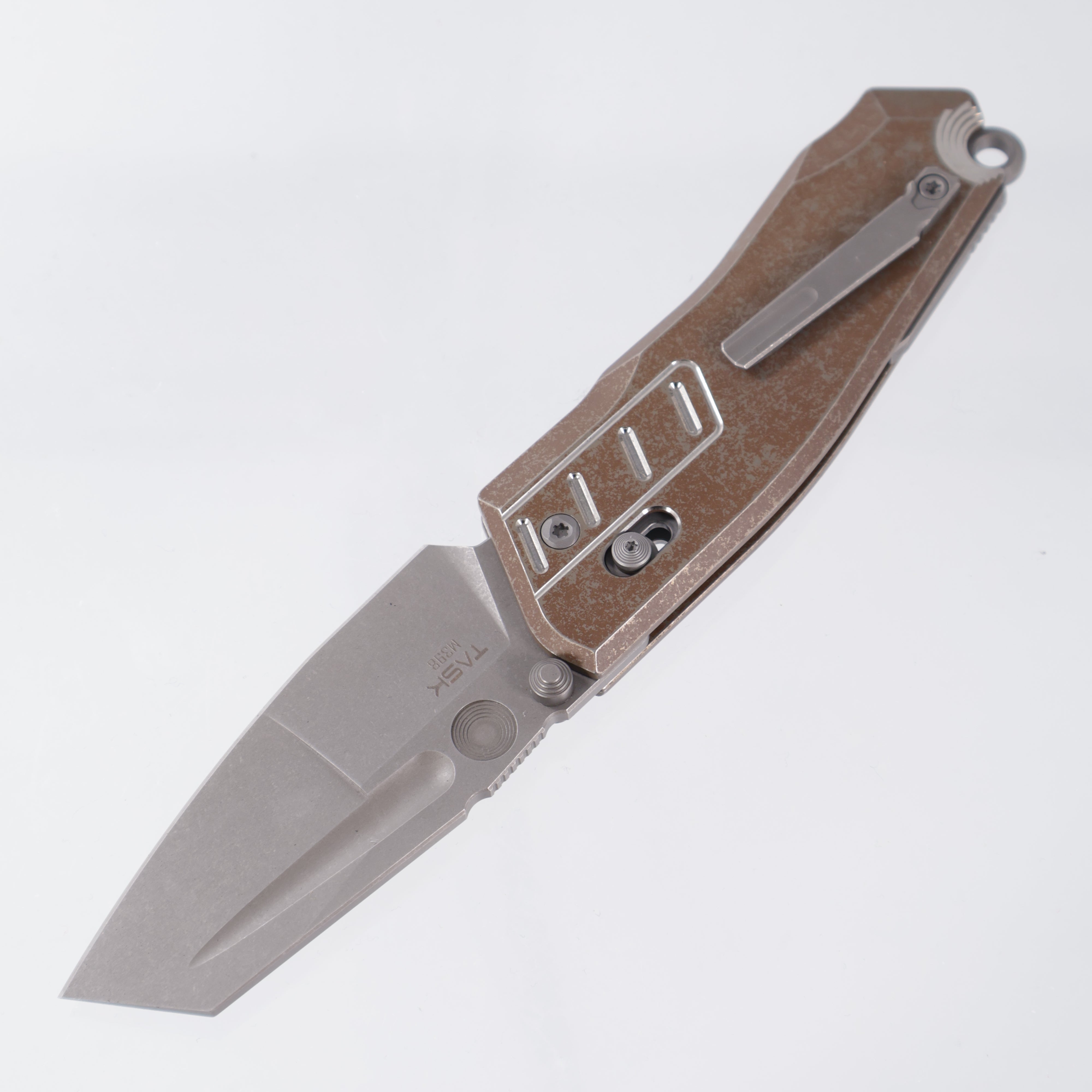 Poikilo x TAS Knives VADER - Dark Stonewash M398 - Rusty Tank Titanium - PKB S2