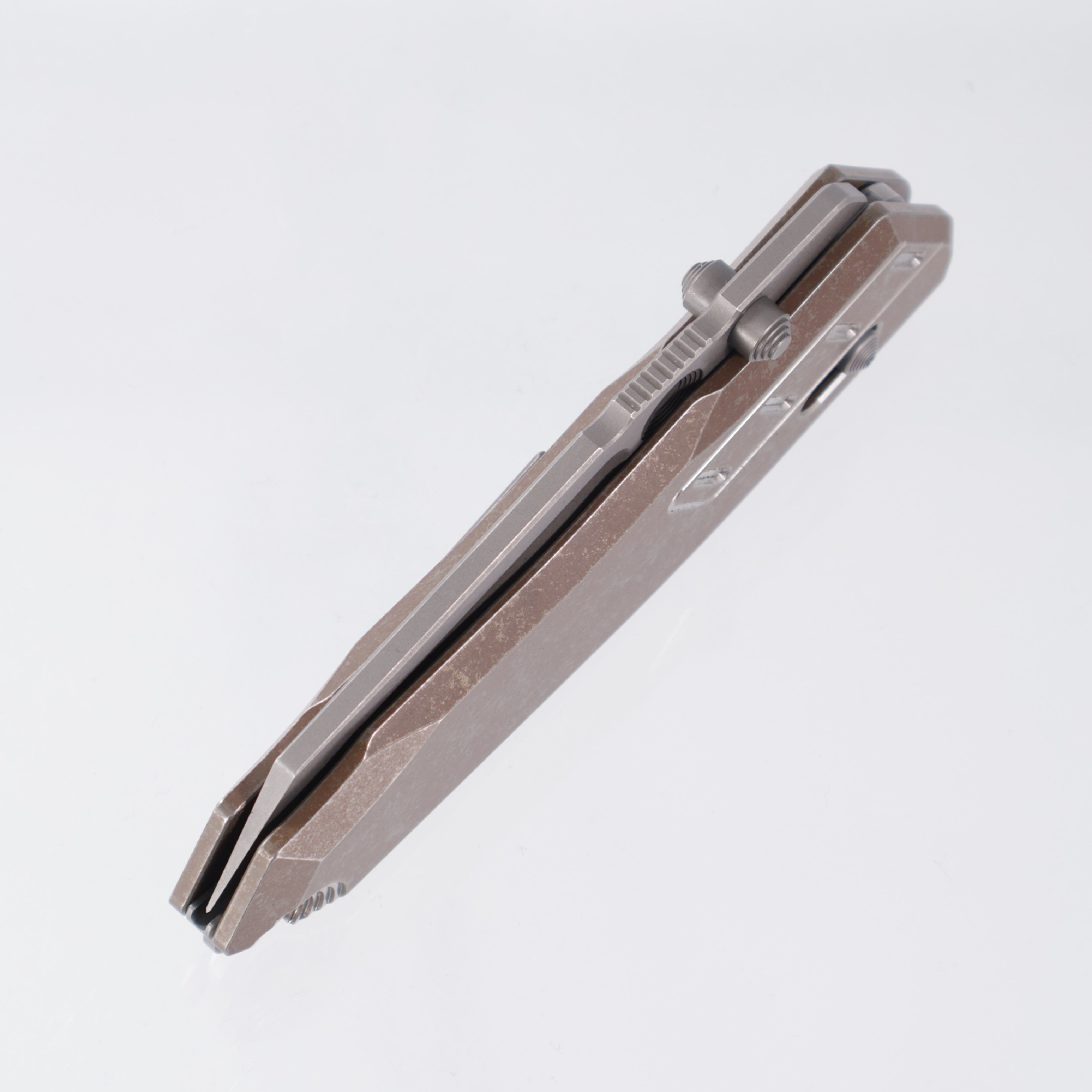 Poikilo x TAS Knives VADER - Dark Stonewash M398 - Rusty Tank Titanium - PKB S2