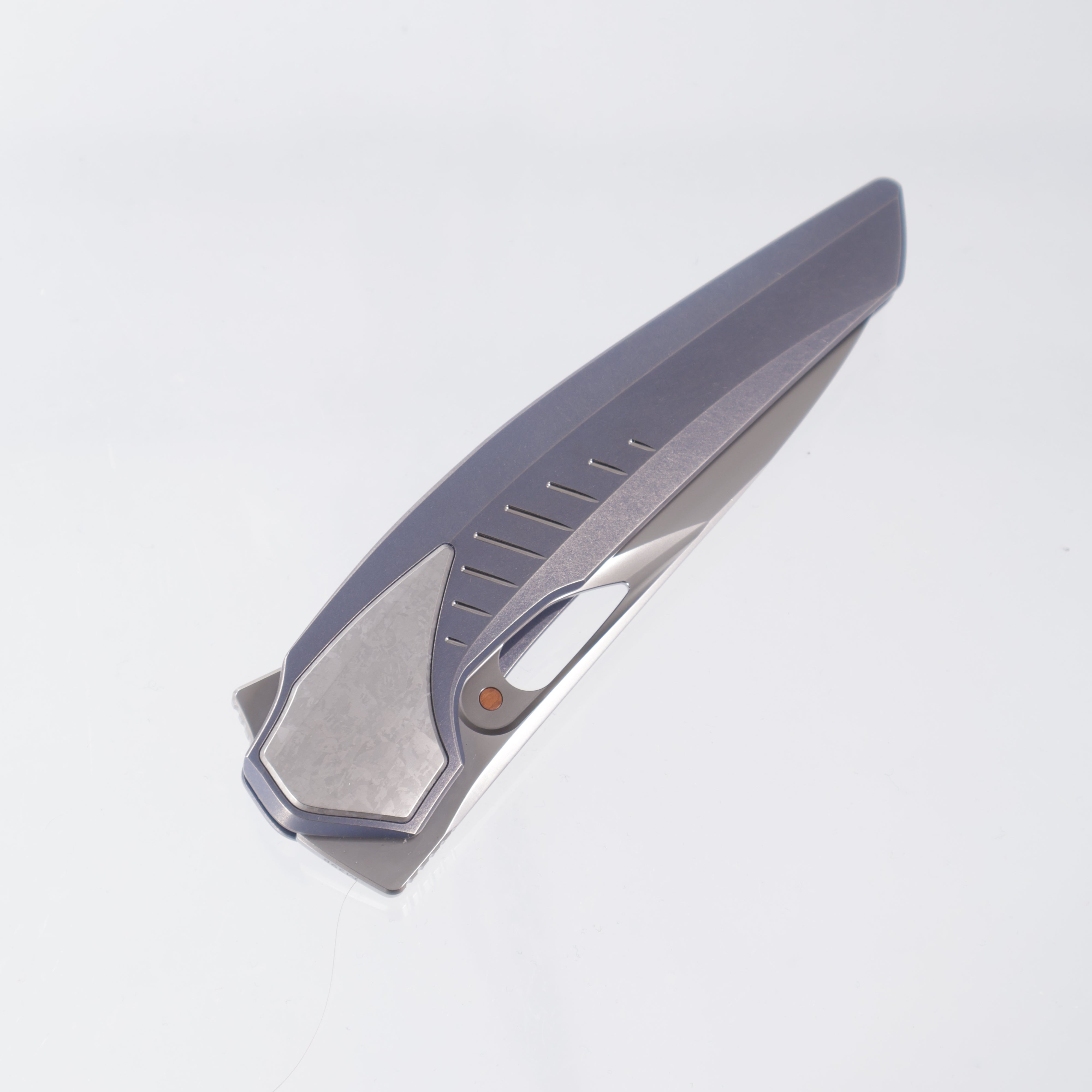 Poikilo VK-Shark - Pearlescent Stonewash M398 - Blue Ti w/ Crystalized Ti Inlay - PKB S2 (VK Zame, Vulpex)