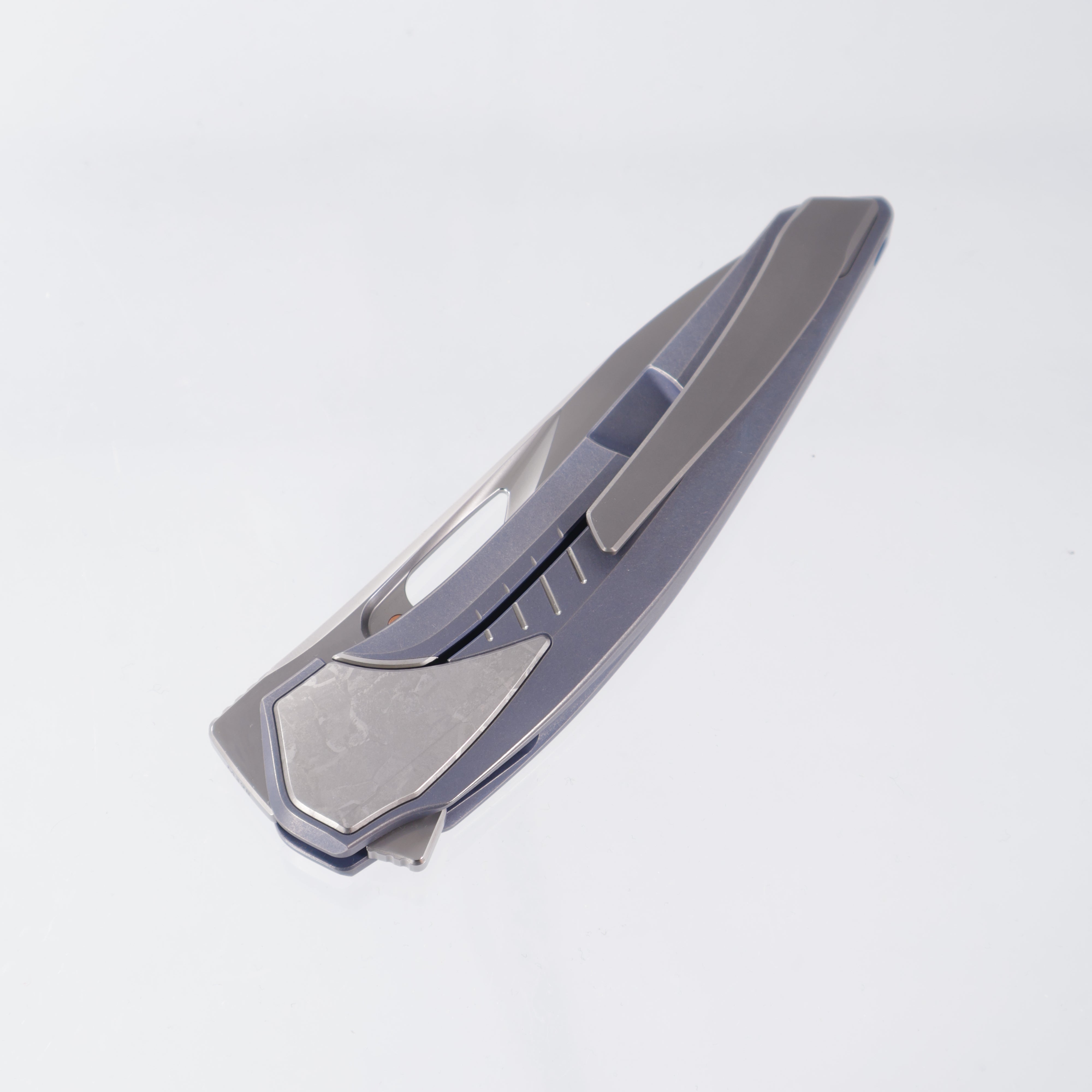 Poikilo VK-Shark - Pearlescent Stonewash M398 - Blue Ti w/ Crystalized Ti Inlay - PKB S2 (VK Zame, Vulpex)