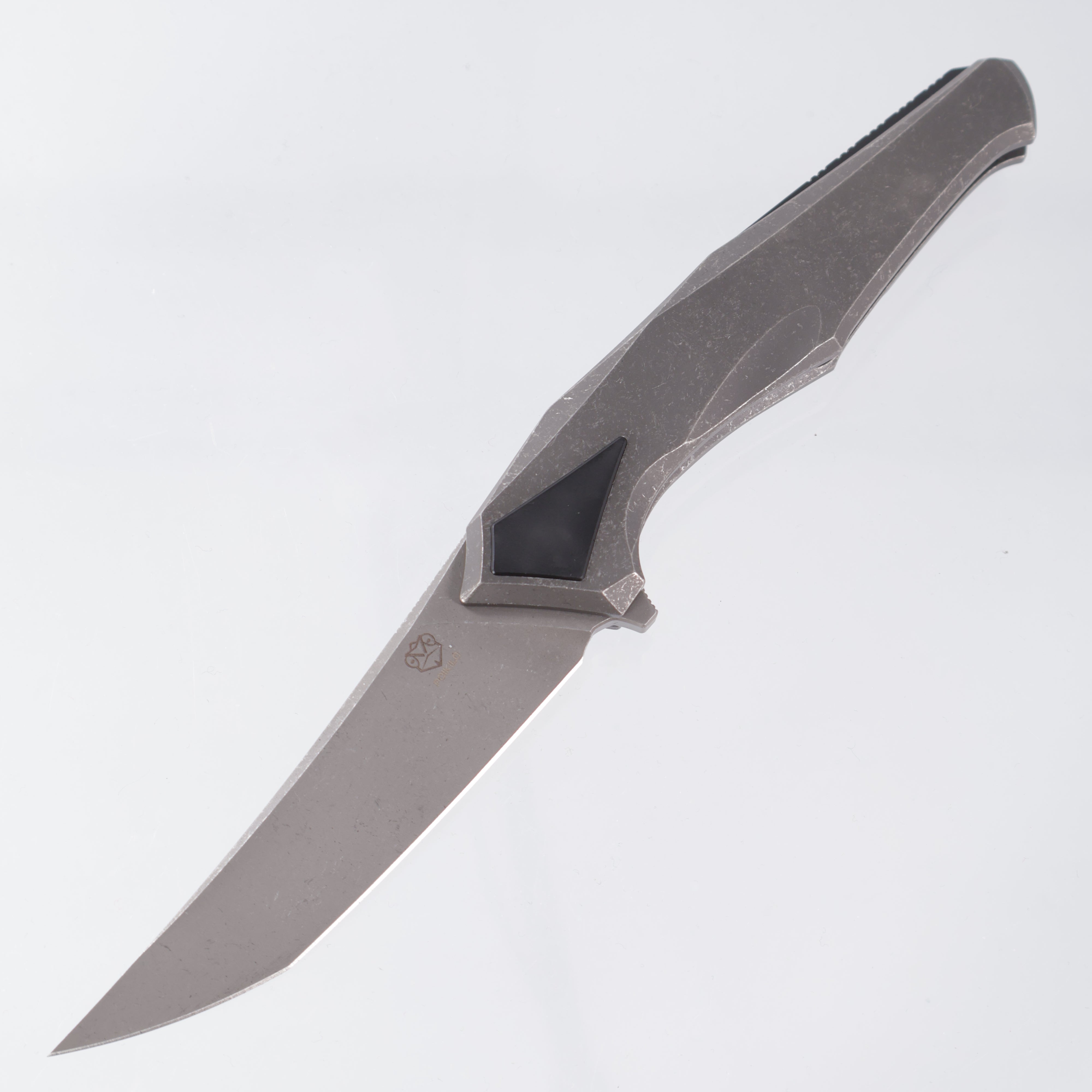 Poikilo Rhino - Dark Stonewash M398 - Ti & Blackened Ti Coated Handle - PKB S1