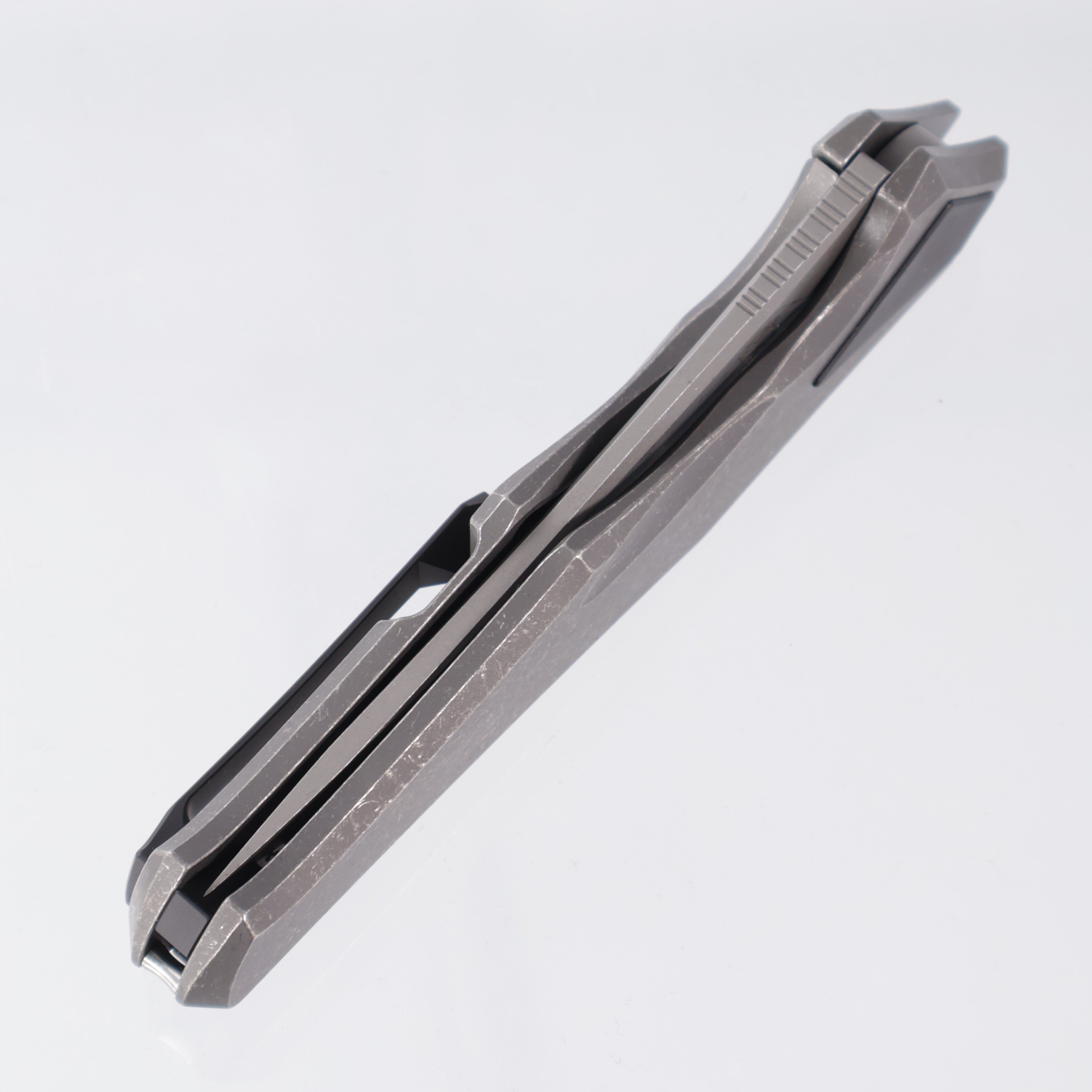 Poikilo Rhino - Dark Stonewash M398 - Ti & Blackened Ti Coated Handle - PKB S1