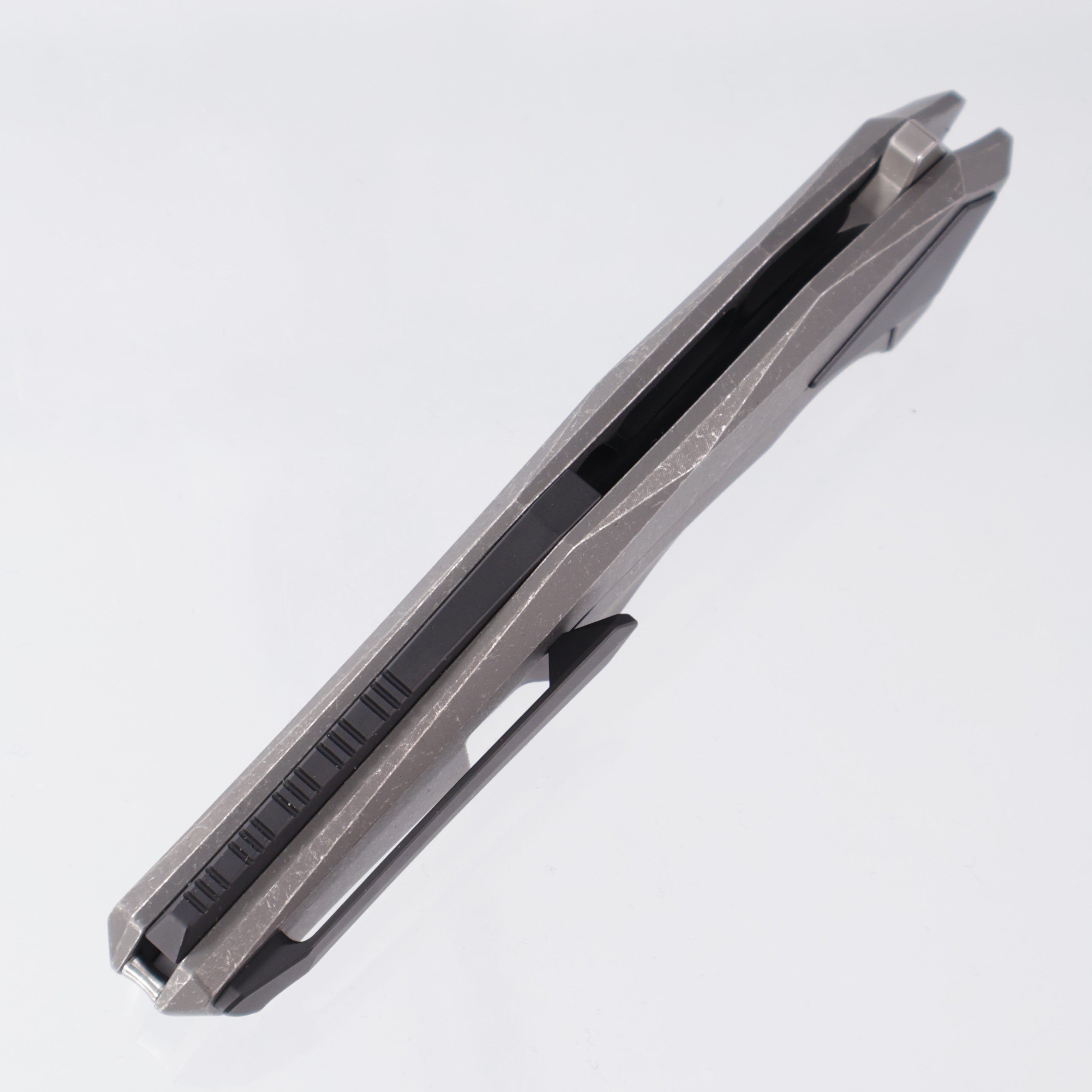 Poikilo Rhino - Dark Stonewash M398 - Ti & Blackened Ti Coated Handle - PKB S1